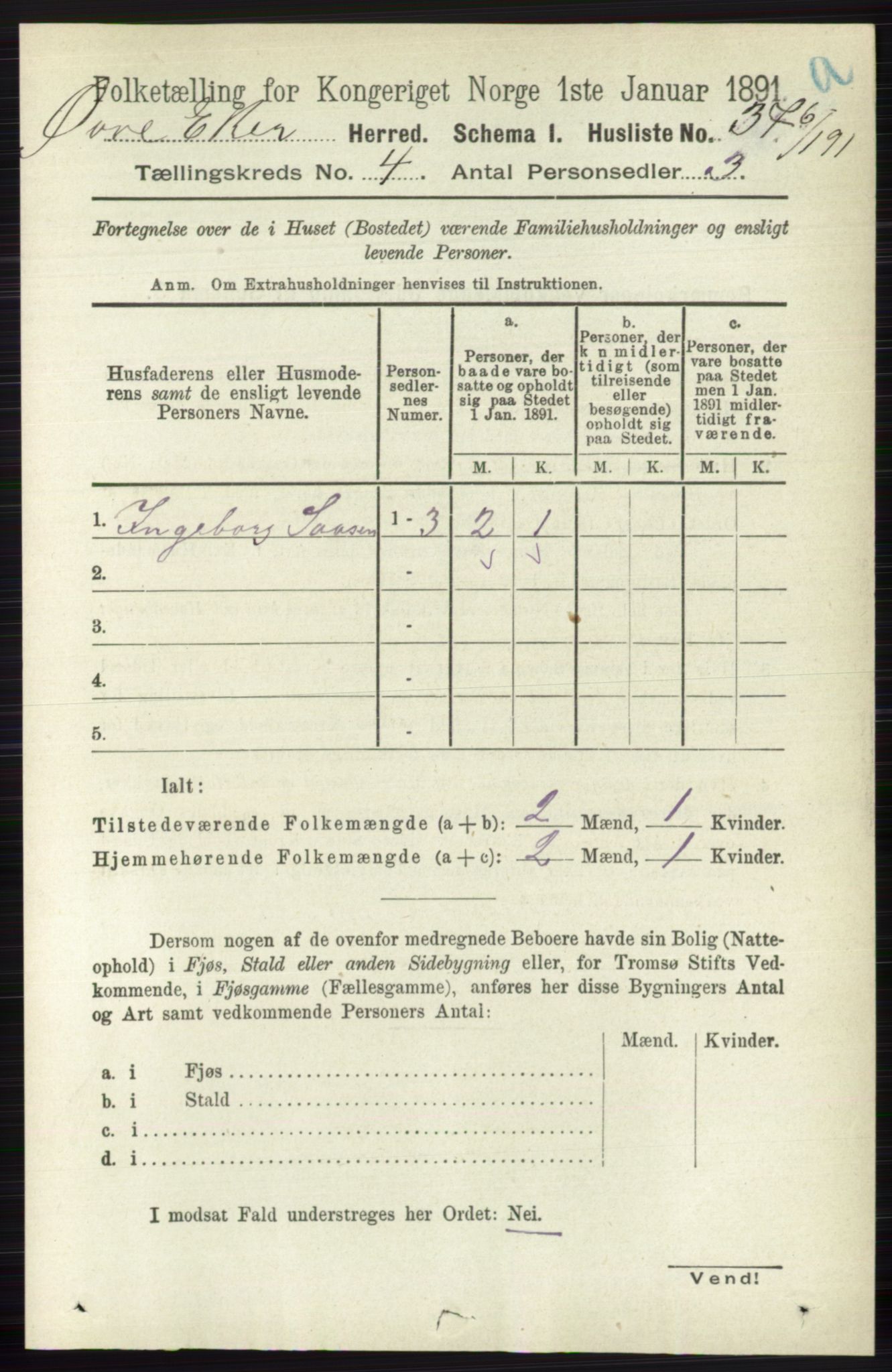 RA, 1891 census for 0624 Øvre Eiker, 1891, p. 1469