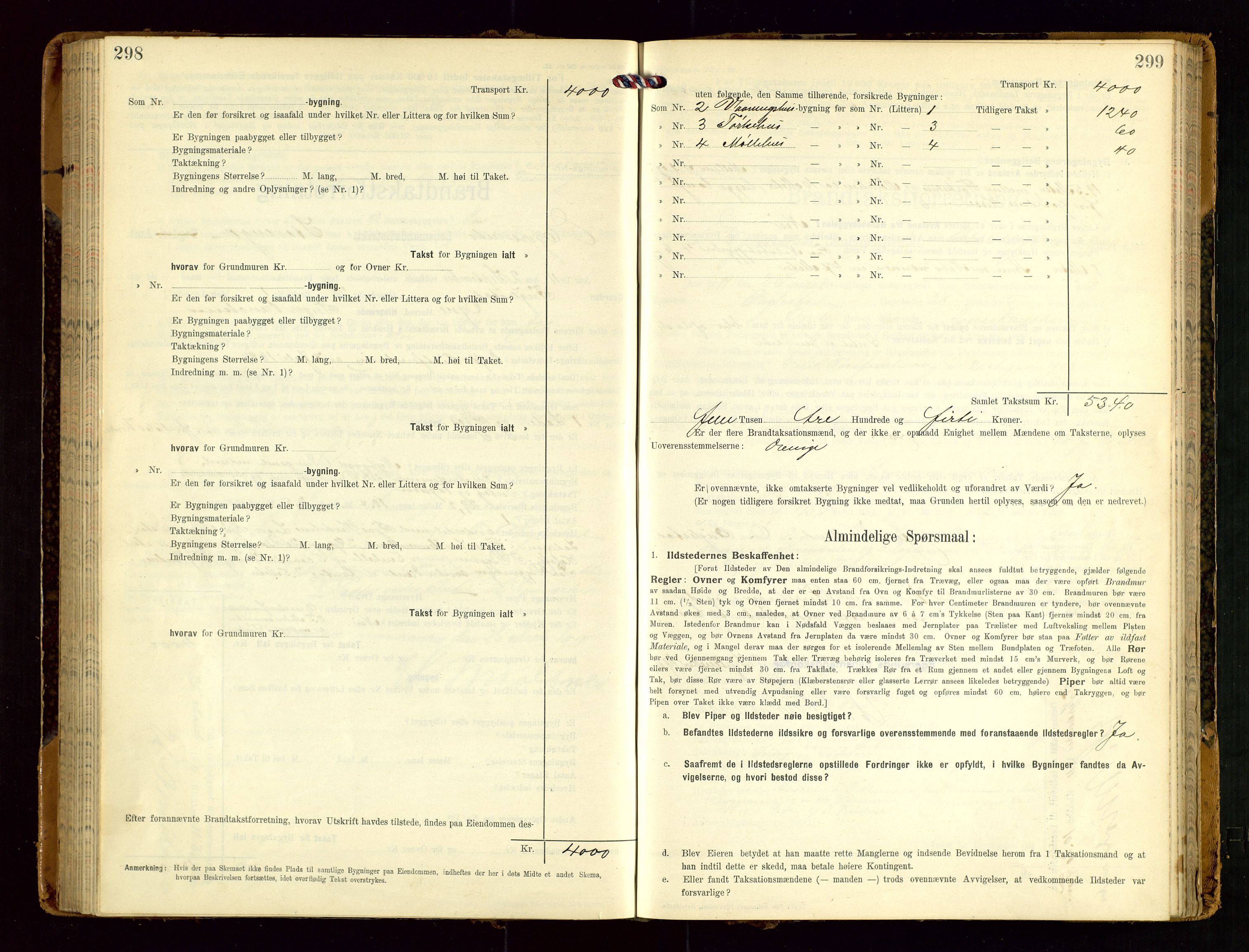 Eigersund lensmannskontor, SAST/A-100171/Gob/L0002: "Brandtakstprotokol", 1910-1916, p. 298-299
