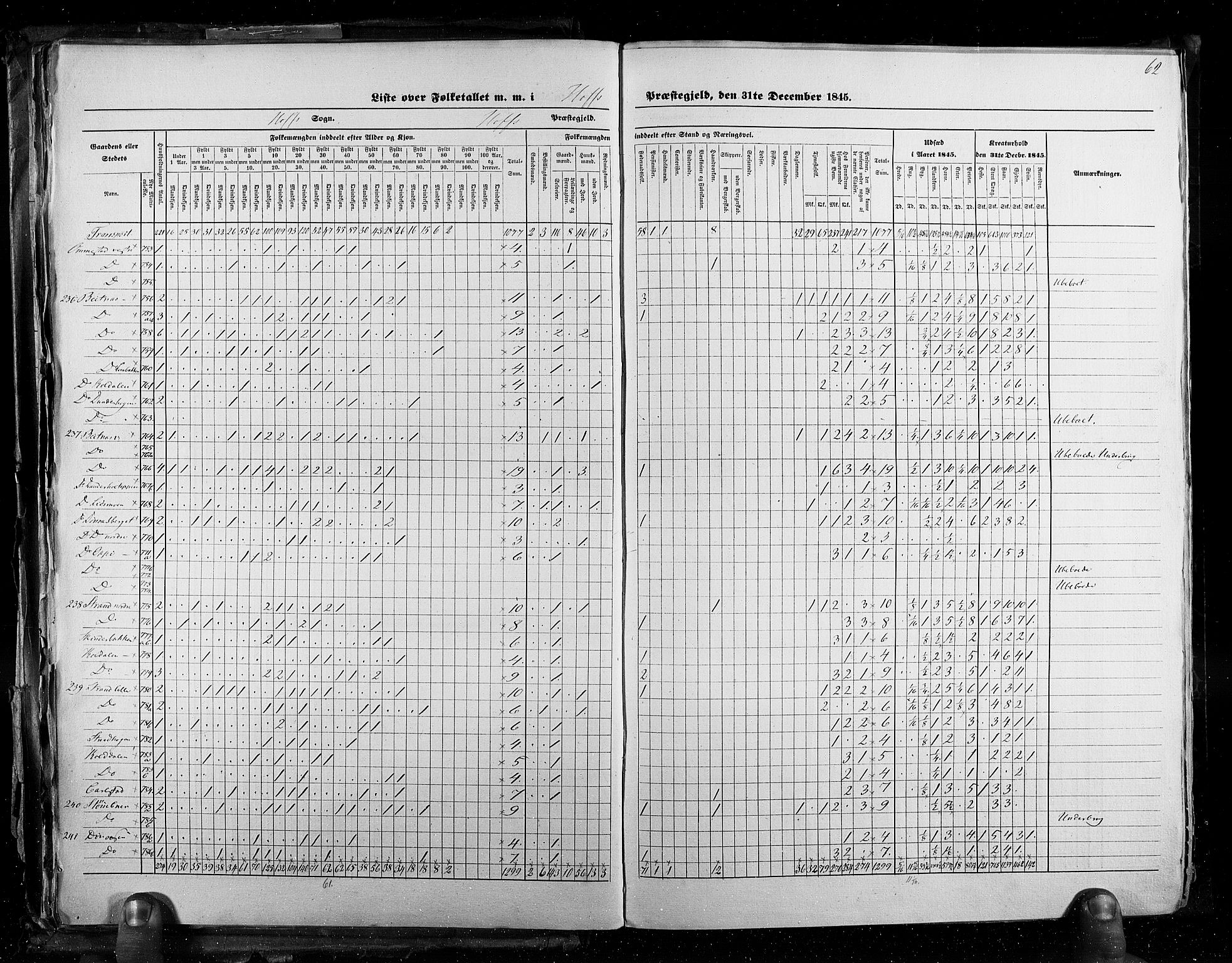 RA, Census 1845, vol. 3: Hedemarken amt og Kristians amt, 1845, p. 62