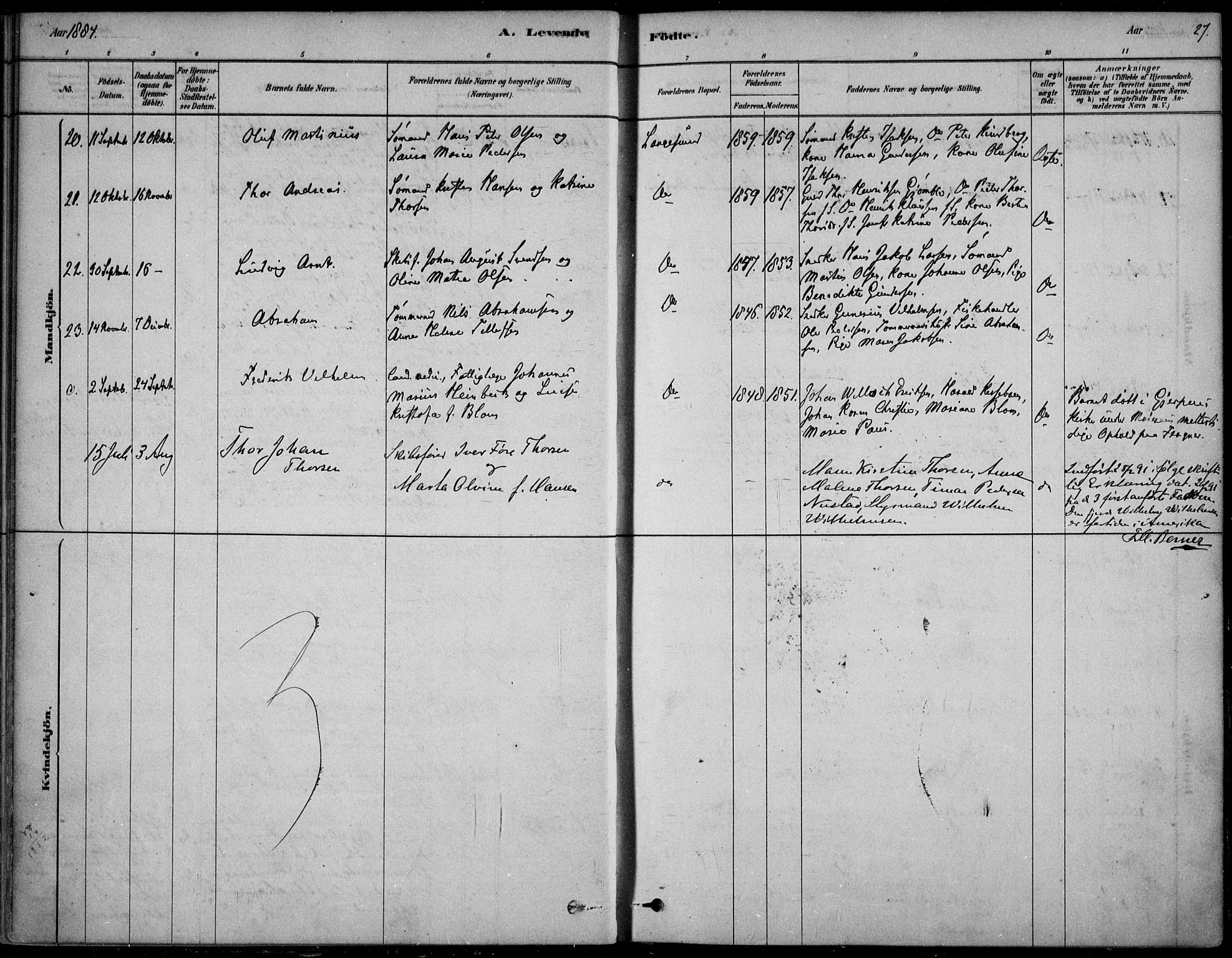 Langesund kirkebøker, AV/SAKO-A-280/F/Fa/L0002: Parish register (official) no. 2, 1878-1892, p. 27