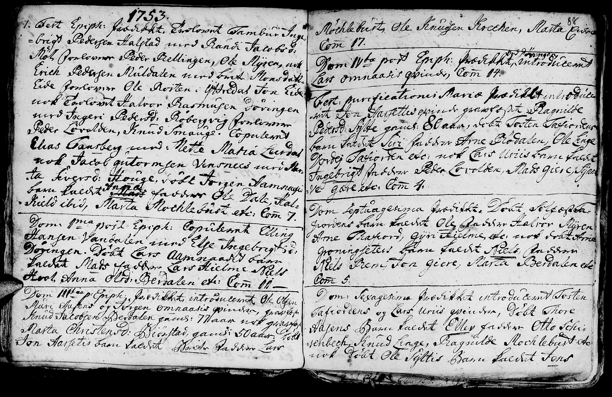 Ministerialprotokoller, klokkerbøker og fødselsregistre - Møre og Romsdal, SAT/A-1454/519/L0240: Parish register (official) no. 519A01 /1, 1736-1760, p. 88