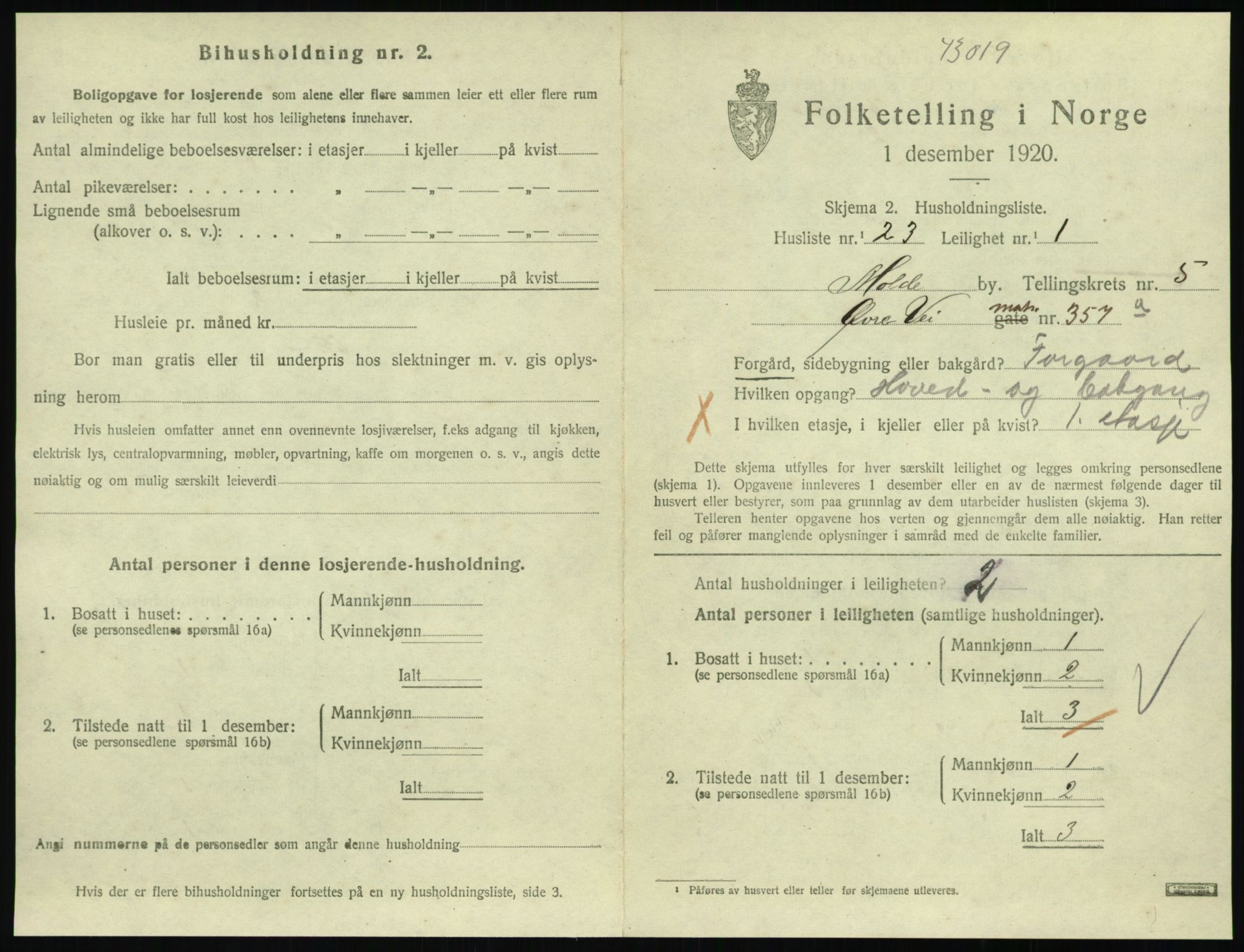 SAT, 1920 census for Molde, 1920, p. 1867