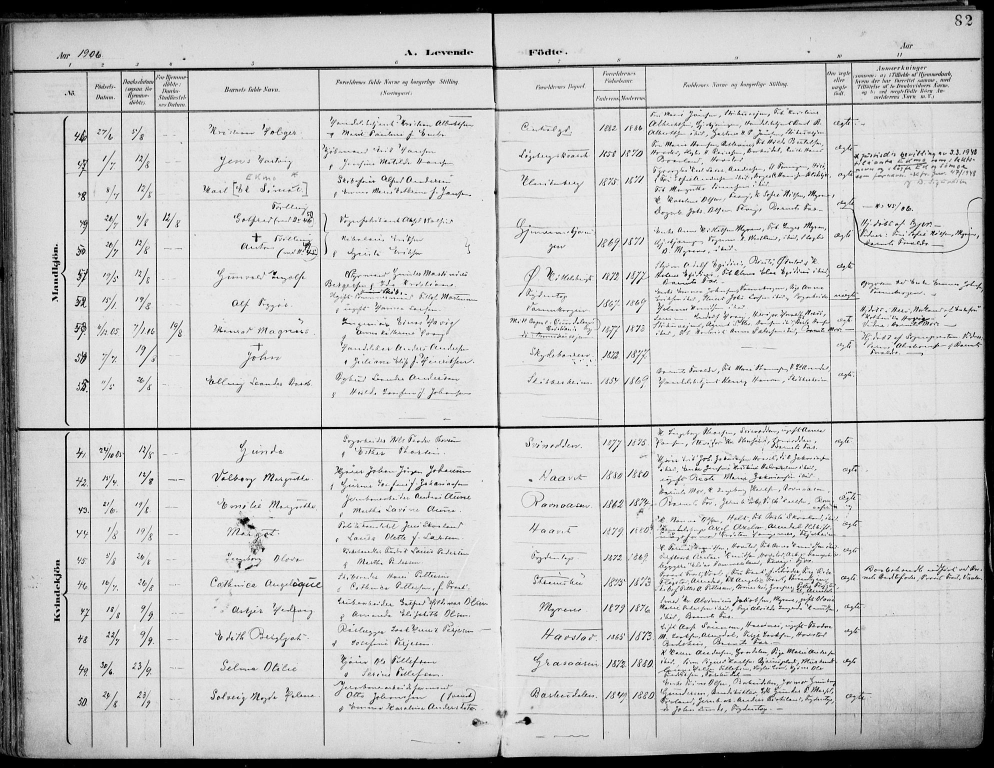 Barbu sokneprestkontor, AV/SAK-1111-0003/F/Fa/L0005: Parish register (official) no. A 5, 1899-1909, p. 82