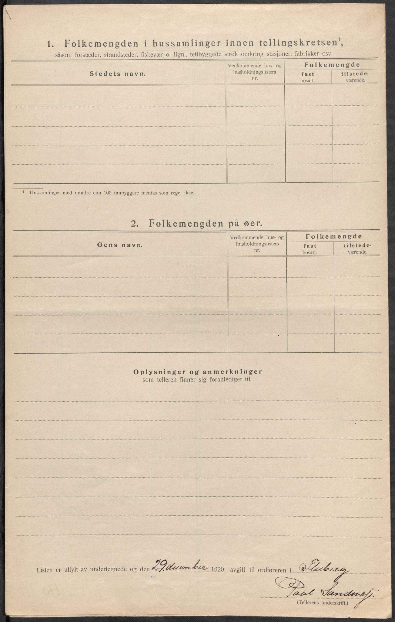 SAKO, 1920 census for Flesberg, 1920, p. 9