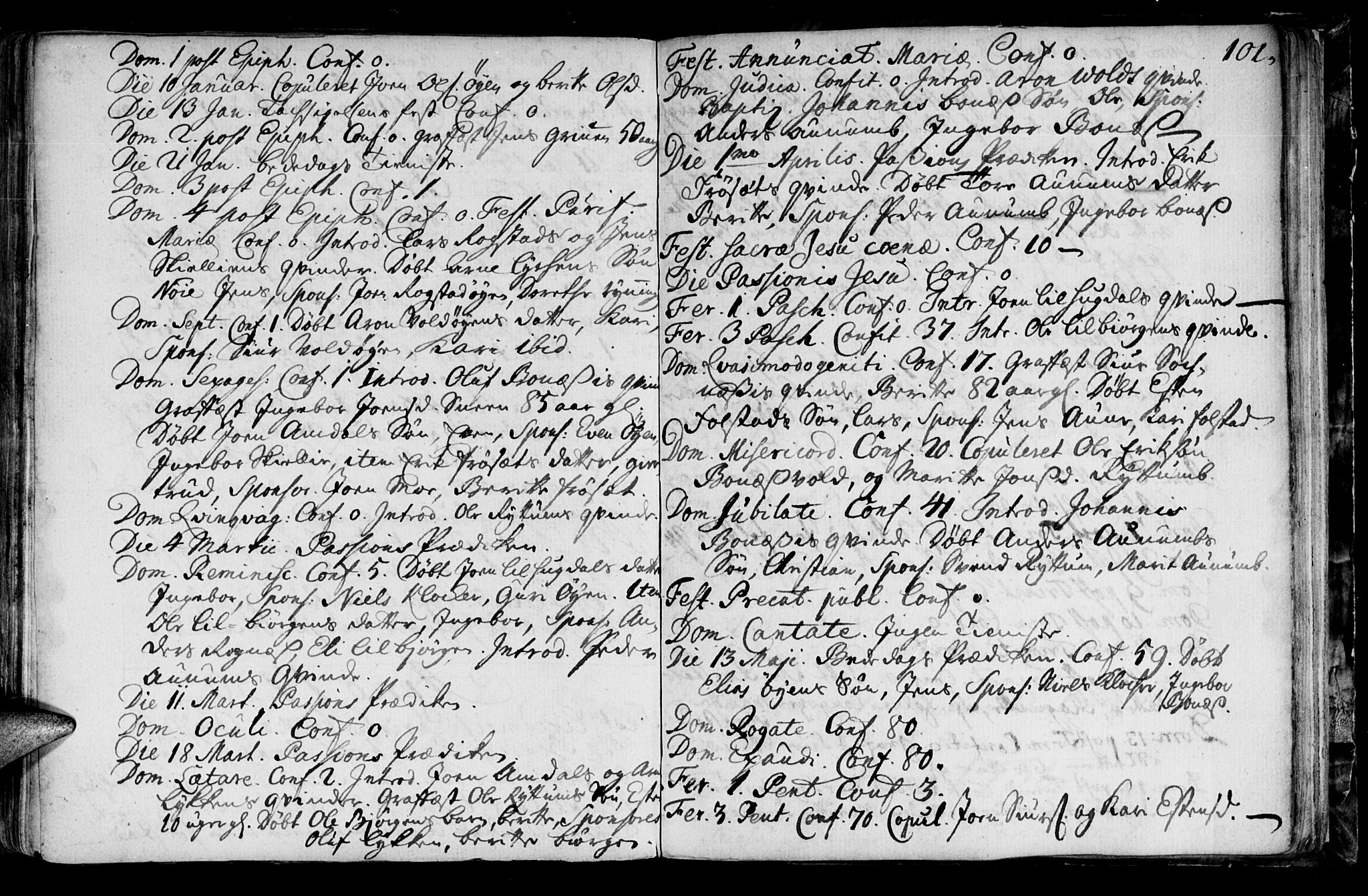 Ministerialprotokoller, klokkerbøker og fødselsregistre - Sør-Trøndelag, SAT/A-1456/687/L0990: Parish register (official) no. 687A01, 1690-1746, p. 101
