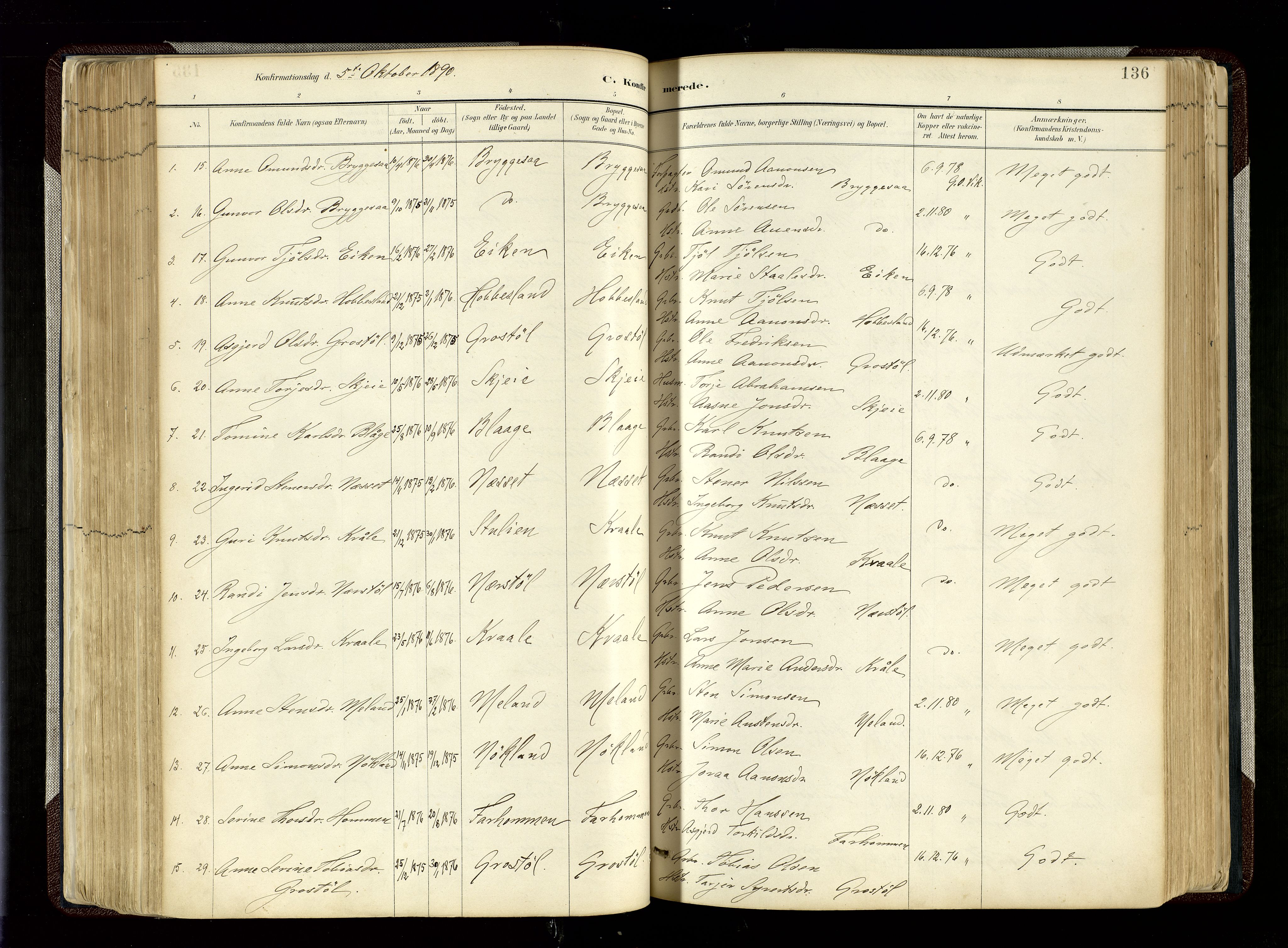 Hægebostad sokneprestkontor, SAK/1111-0024/F/Fa/Fab/L0004: Parish register (official) no. A 4, 1887-1929, p. 136