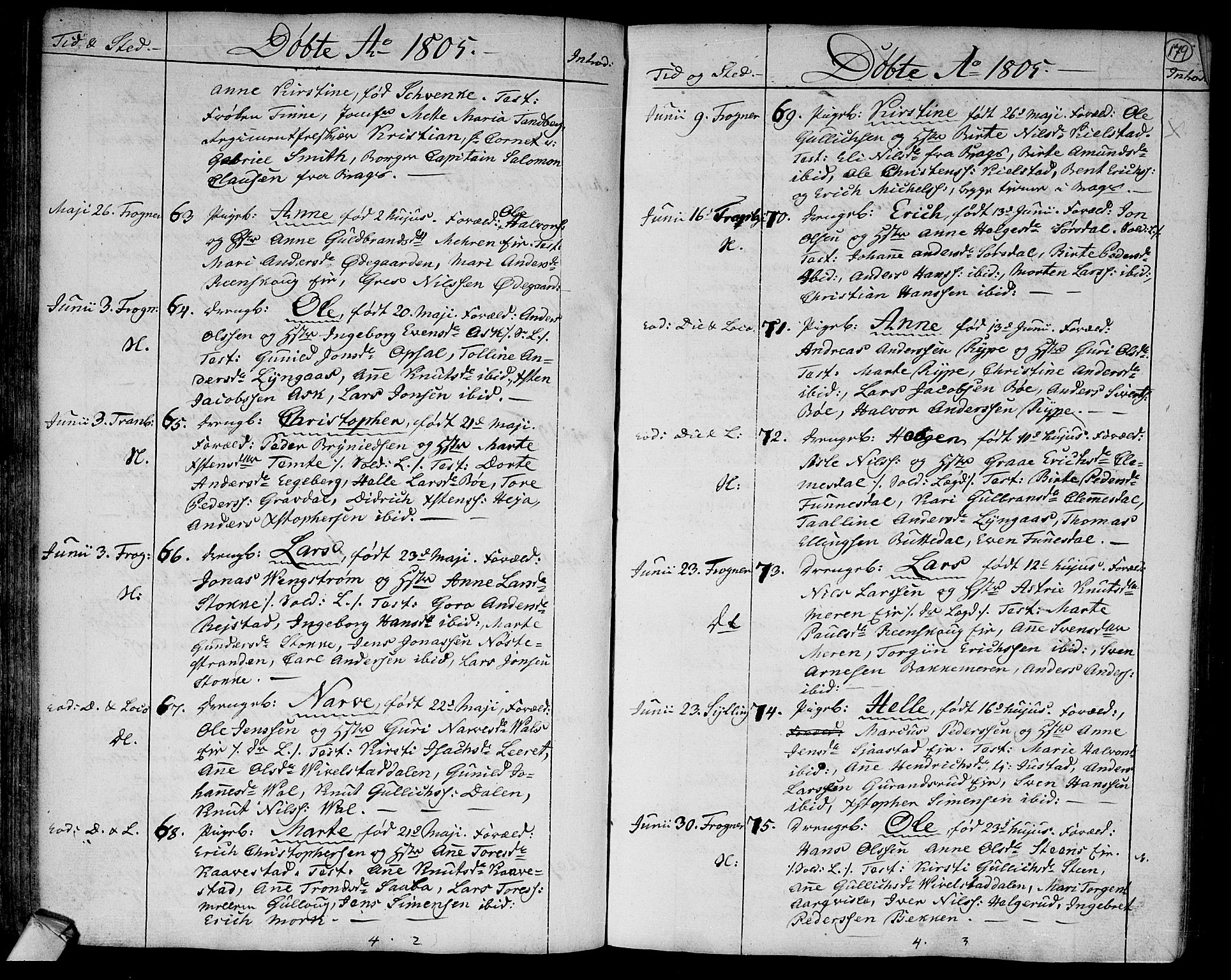 Lier kirkebøker, SAKO/A-230/F/Fa/L0007: Parish register (official) no. I 7, 1794-1813, p. 179