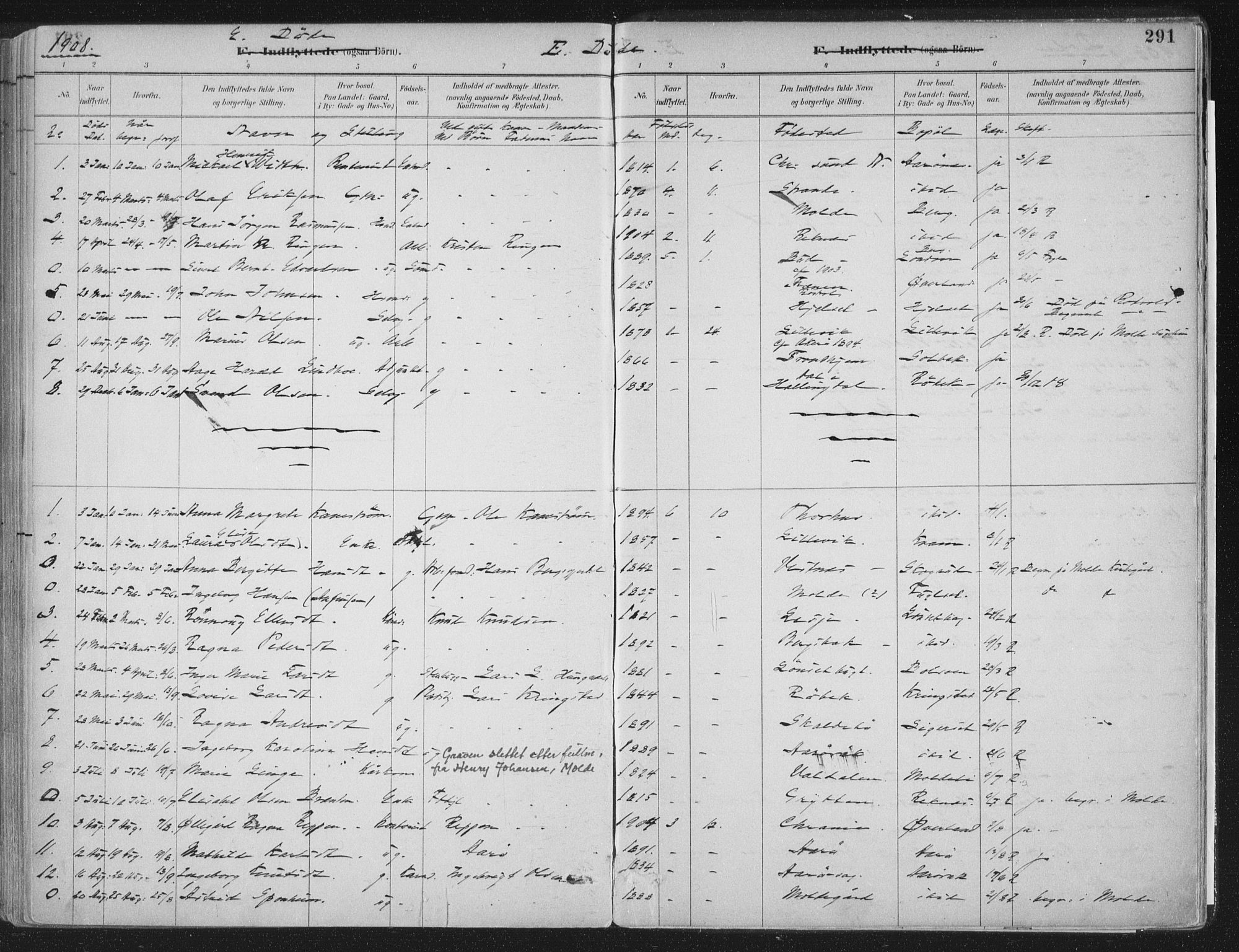 Ministerialprotokoller, klokkerbøker og fødselsregistre - Møre og Romsdal, SAT/A-1454/555/L0658: Parish register (official) no. 555A09, 1887-1917, p. 291