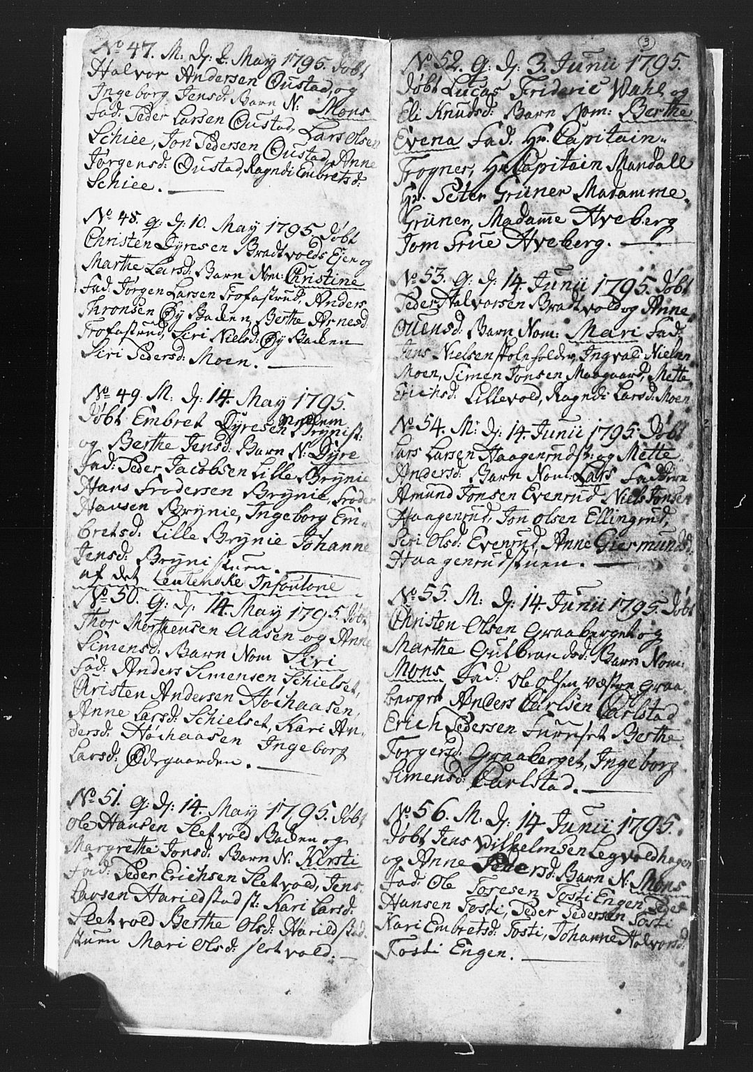 Romedal prestekontor, SAH/PREST-004/L/L0002: Parish register (copy) no. 2, 1795-1800, p. 2-3