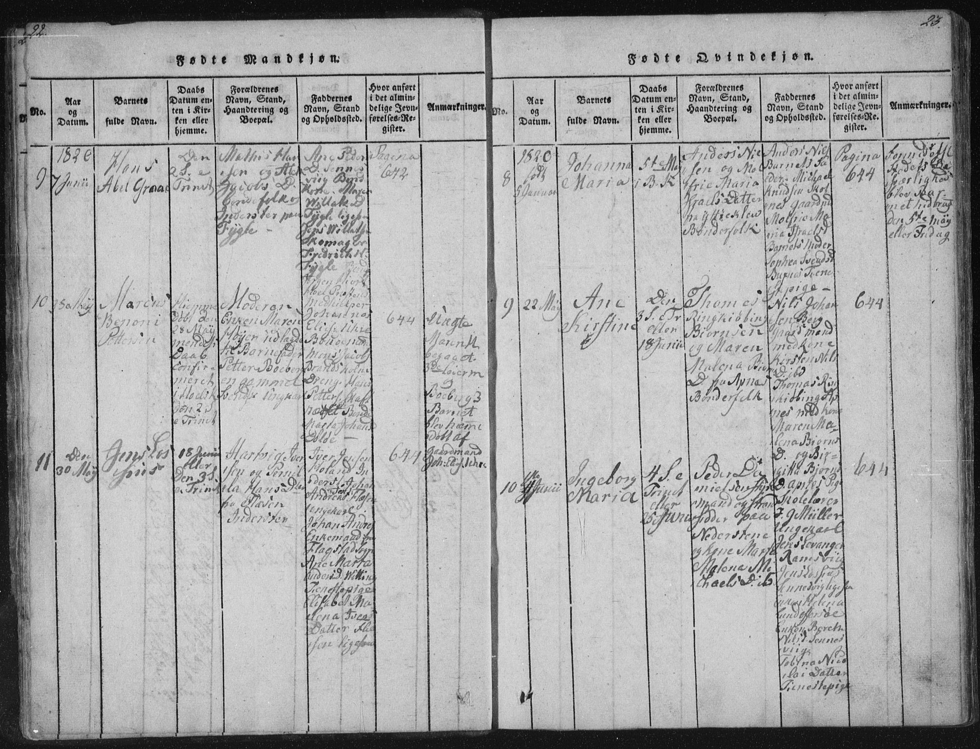 Ministerialprotokoller, klokkerbøker og fødselsregistre - Nordland, AV/SAT-A-1459/881/L1164: Parish register (copy) no. 881C01, 1818-1853, p. 22-23