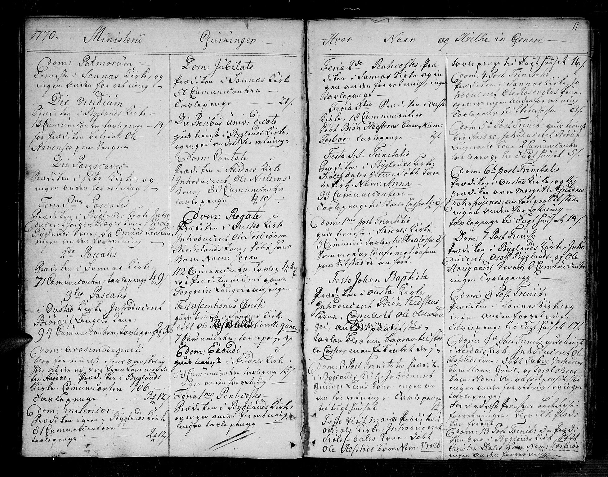 Bygland sokneprestkontor, AV/SAK-1111-0006/F/Fa/Fab/L0002: Parish register (official) no. A 2, 1766-1816, p. 11