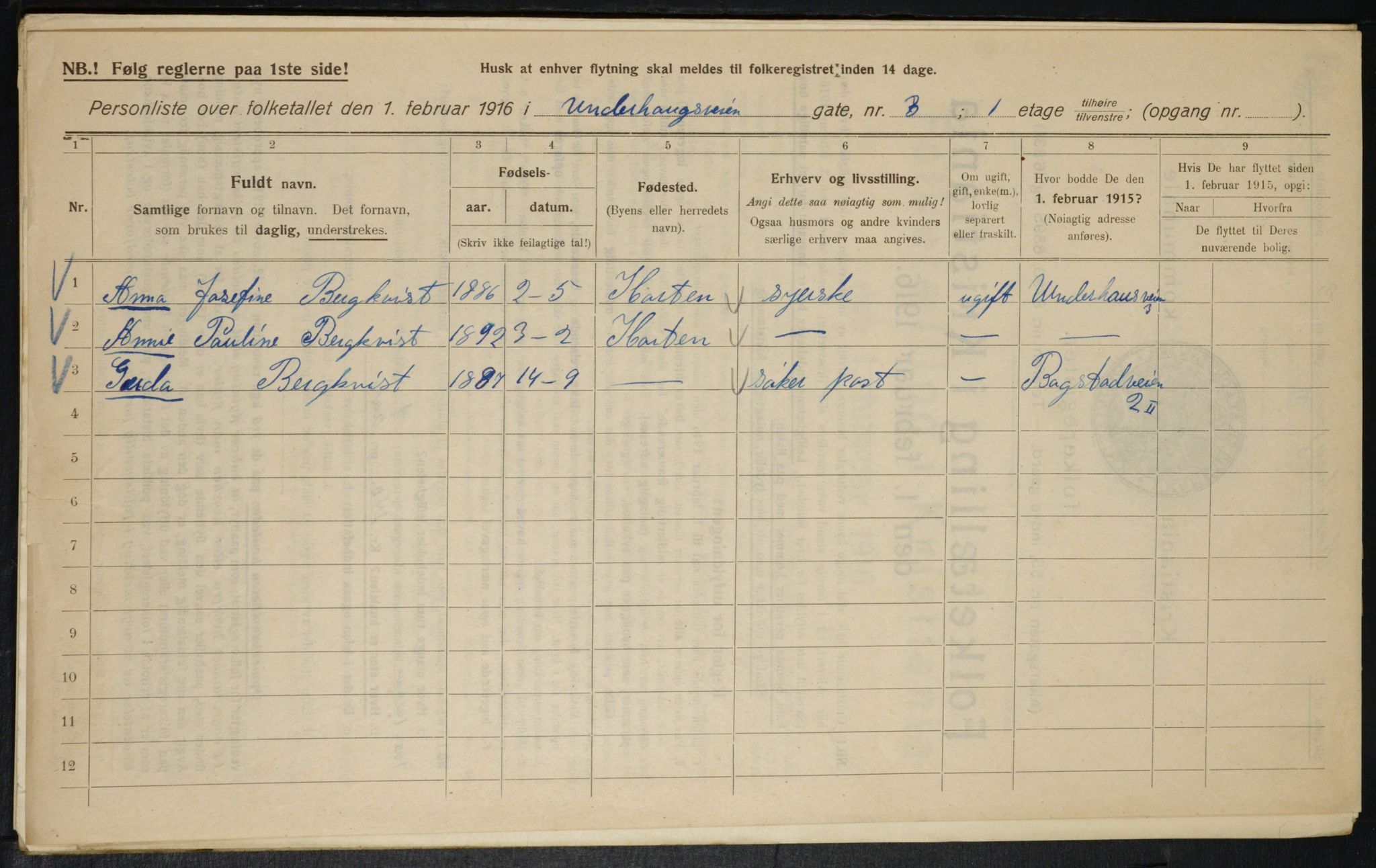 OBA, Municipal Census 1916 for Kristiania, 1916, p. 123523