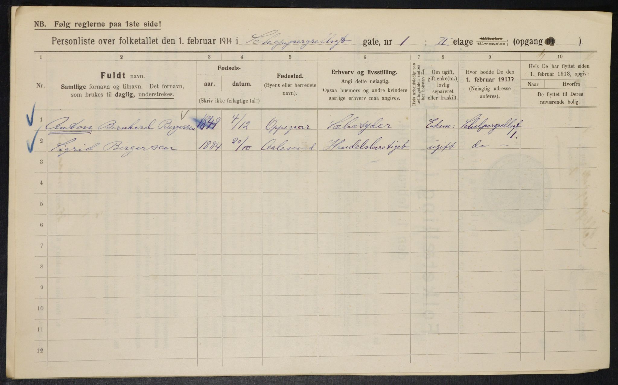 OBA, Municipal Census 1914 for Kristiania, 1914, p. 89393