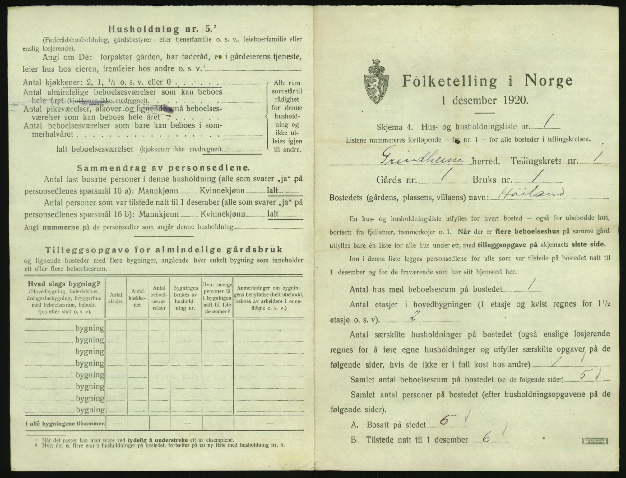 SAK, 1920 census for Grindheim, 1920, p. 31