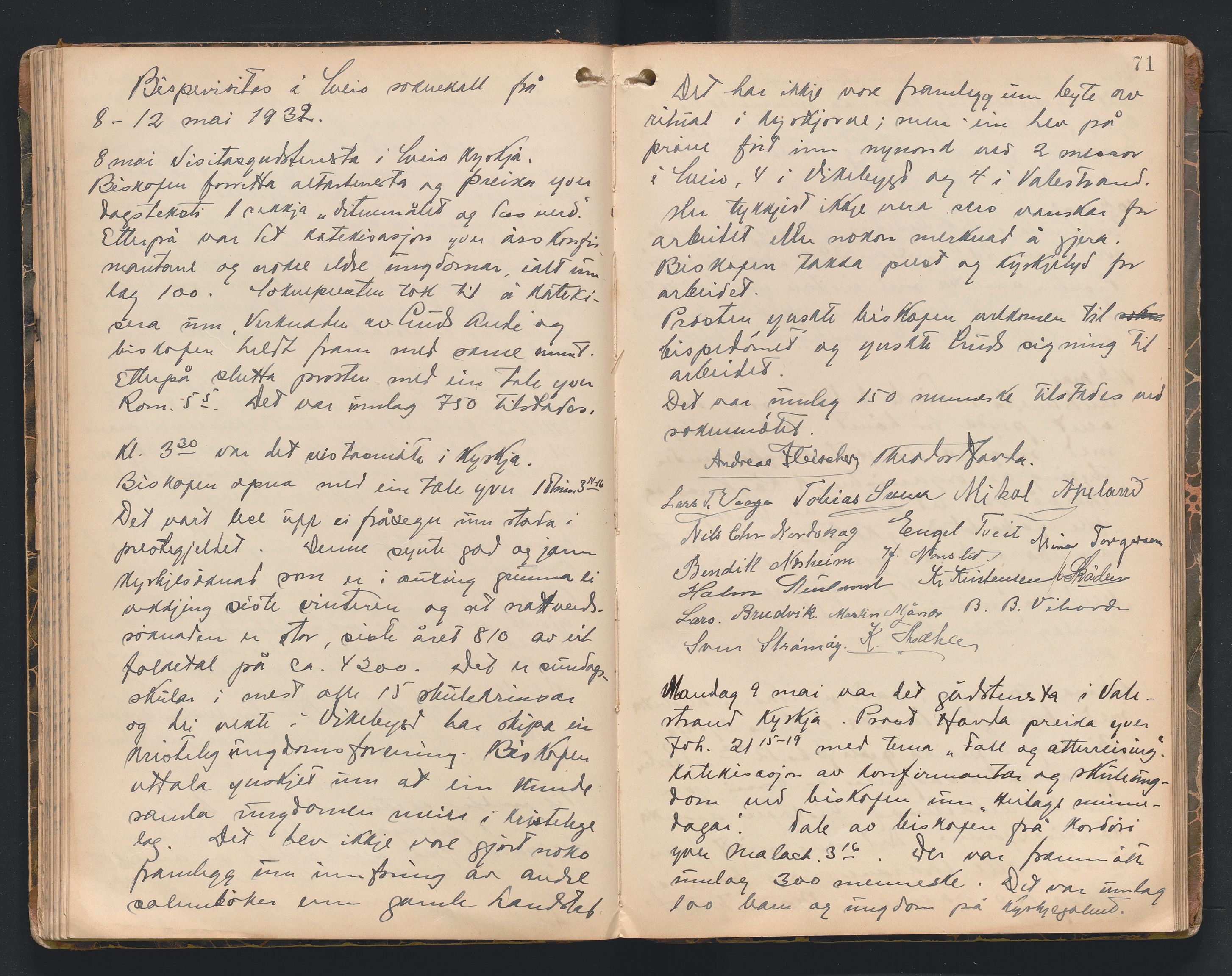 Søndre Sunnhordland prosti, AV/SAB-A-99913/F/L0002: Visitasprotokoll, 1895-1967, p. 70b-71a
