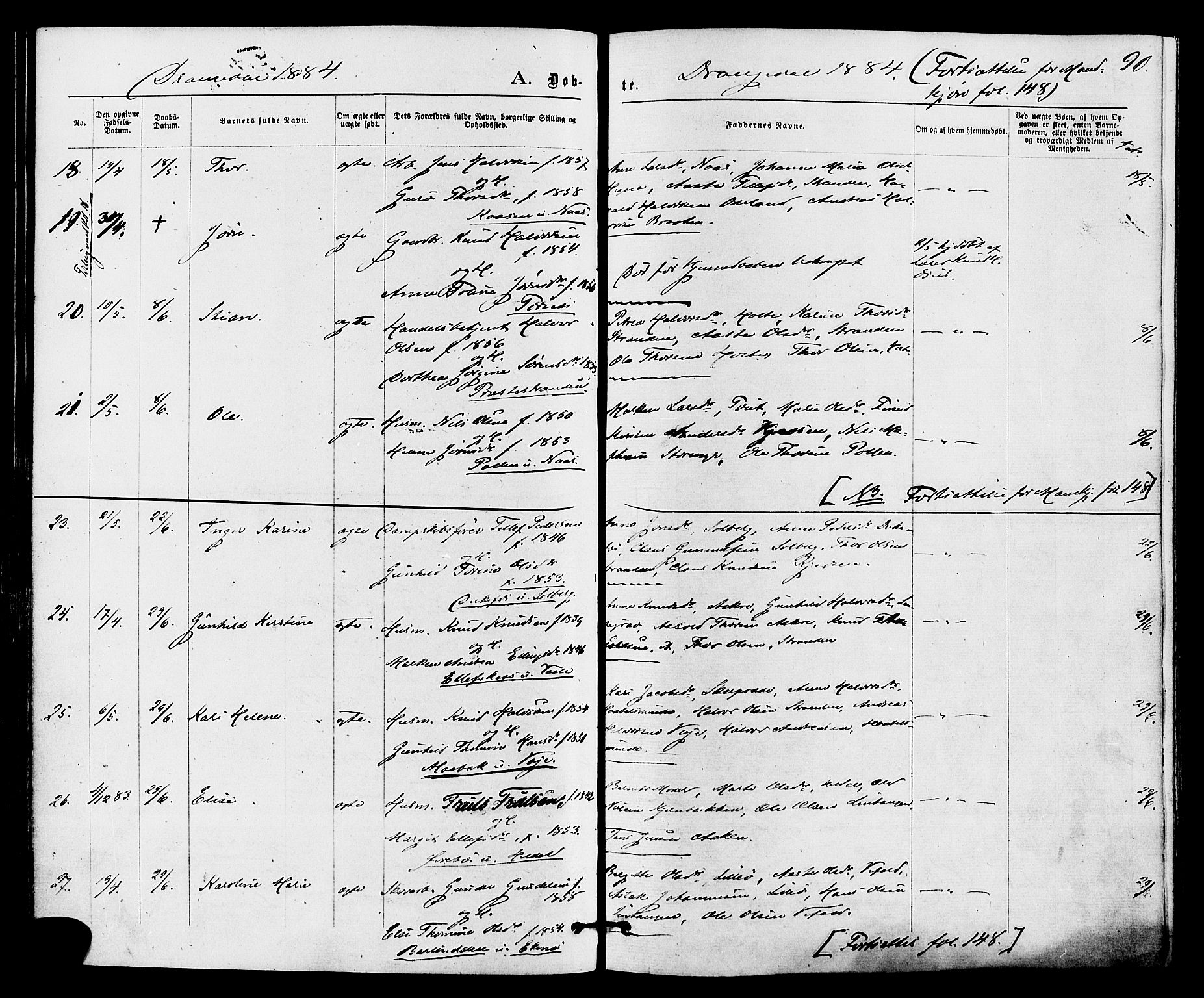 Drangedal kirkebøker, AV/SAKO-A-258/F/Fa/L0009: Parish register (official) no. 9 /1, 1872-1884, p. 90