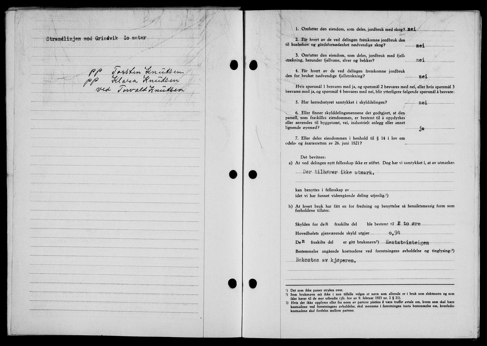 Lofoten sorenskriveri, SAT/A-0017/1/2/2C/L0010a: Mortgage book no. 10a, 1942-1943, Diary no: : 1340/1942