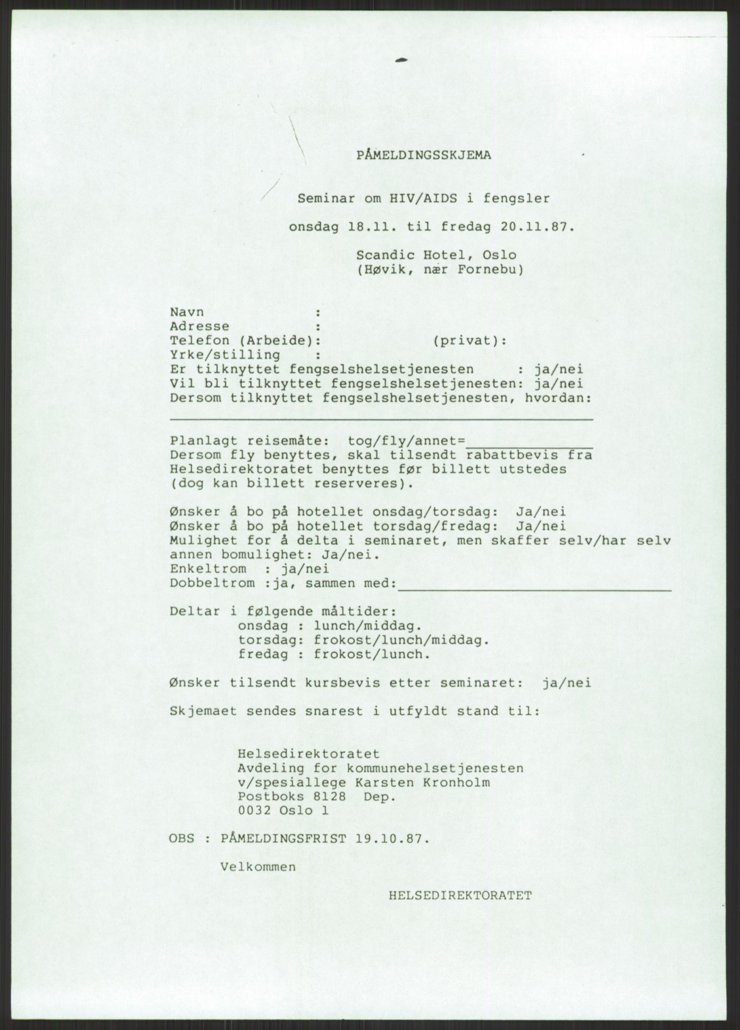 Sosialdepartementet, Administrasjons-, trygde-, plan- og helseavdelingen, AV/RA-S-6179/D/L2240/0004: -- / 619 Diverse. HIV/AIDS, 1987, p. 483