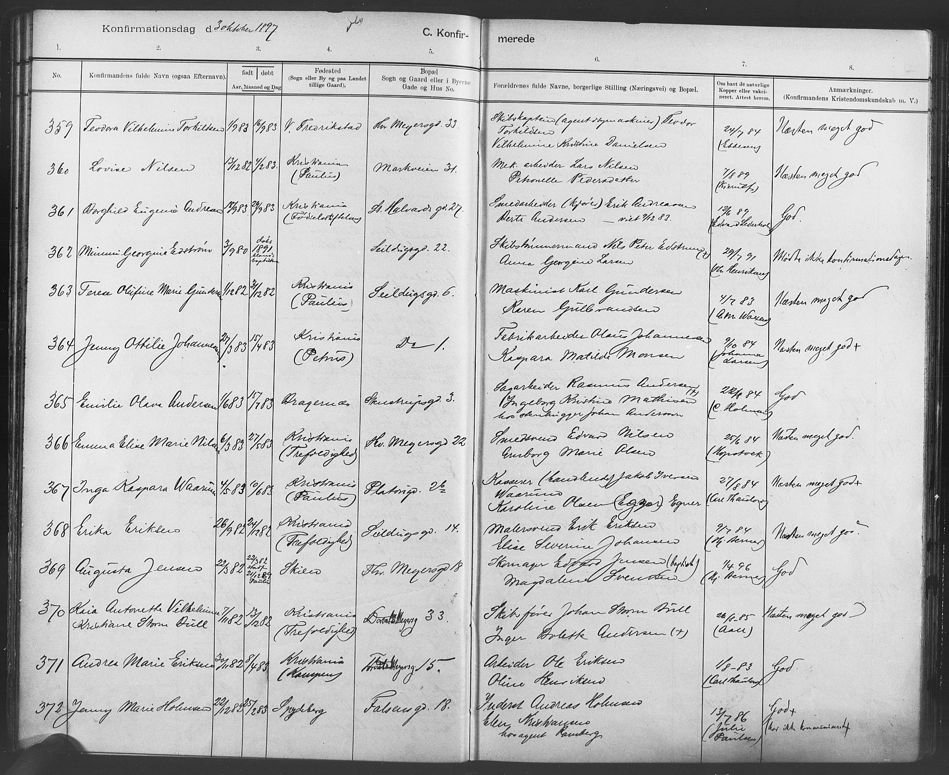 Paulus prestekontor Kirkebøker, AV/SAO-A-10871/F/Fa/L0007: Parish register (official) no. 7, 1897-1915