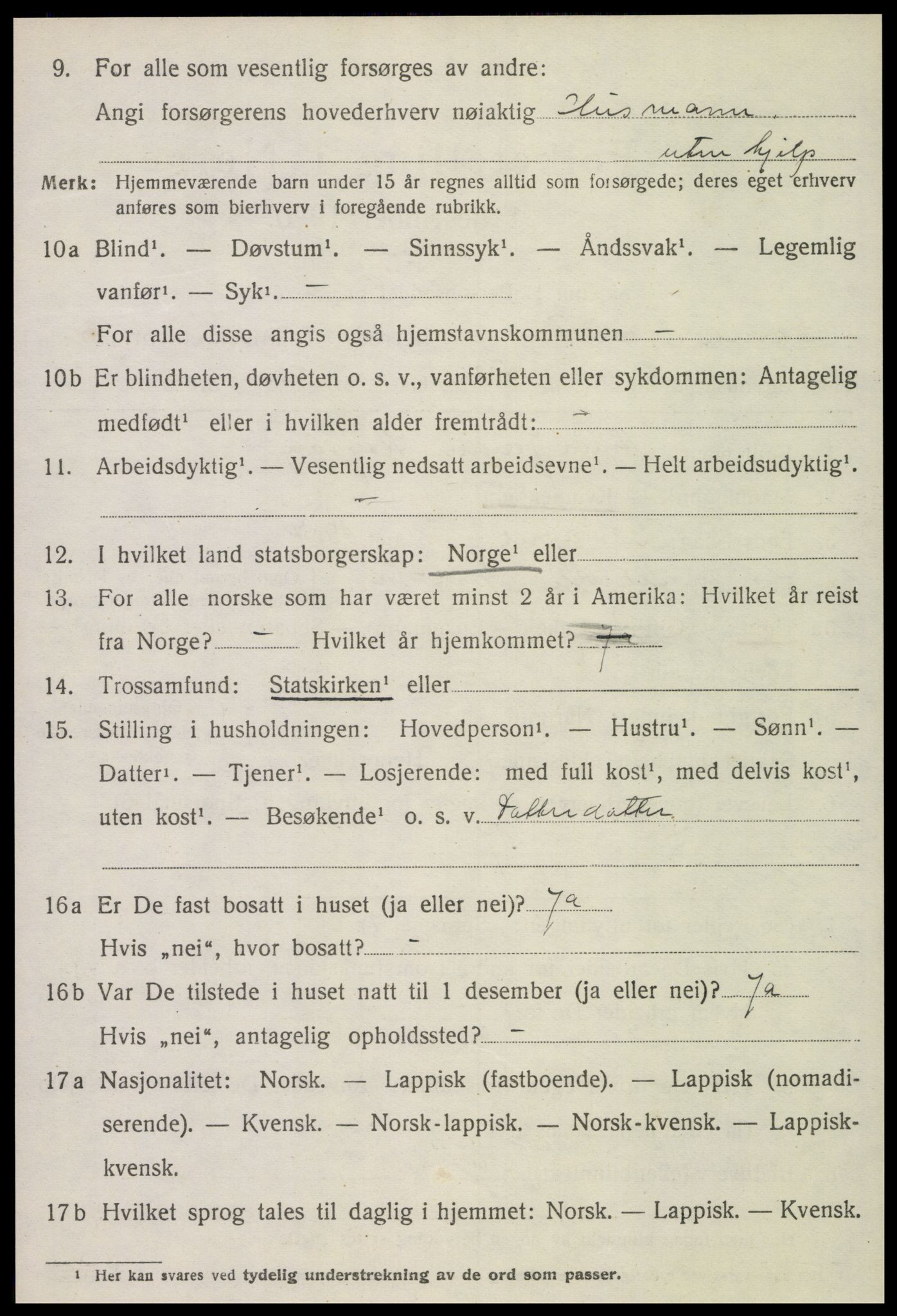 SAT, 1920 census for Leksvik, 1920, p. 3479