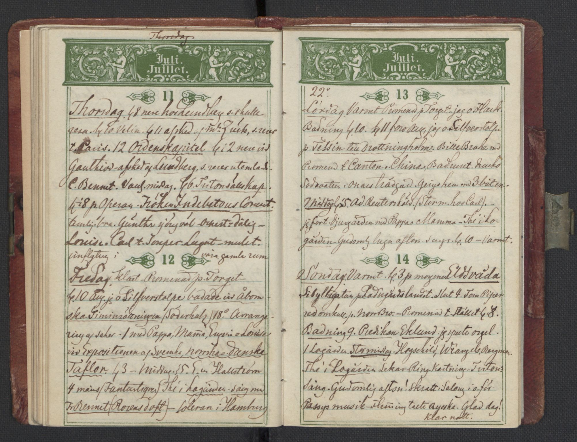 Bernadotte, AV/RA-PA-0318/F/L0001/0003: Privat materiale fra Bernadottefamilien / Dagbok, 1850, p. 55