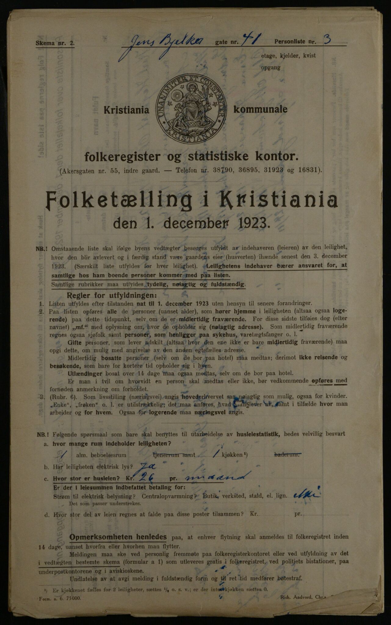 OBA, Municipal Census 1923 for Kristiania, 1923, p. 51899