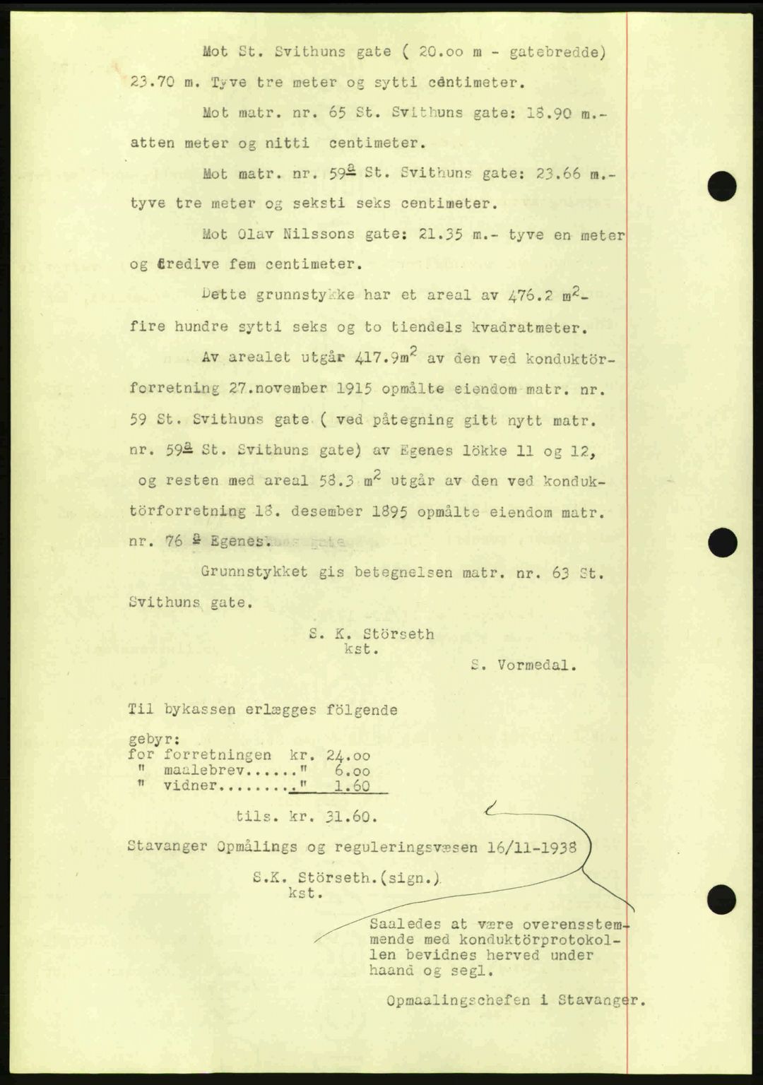 Stavanger byrett, AV/SAST-A-100455/002/G/Gb/L0014: Mortgage book no. A4, 1938-1939, Diary no: : 3113/1938