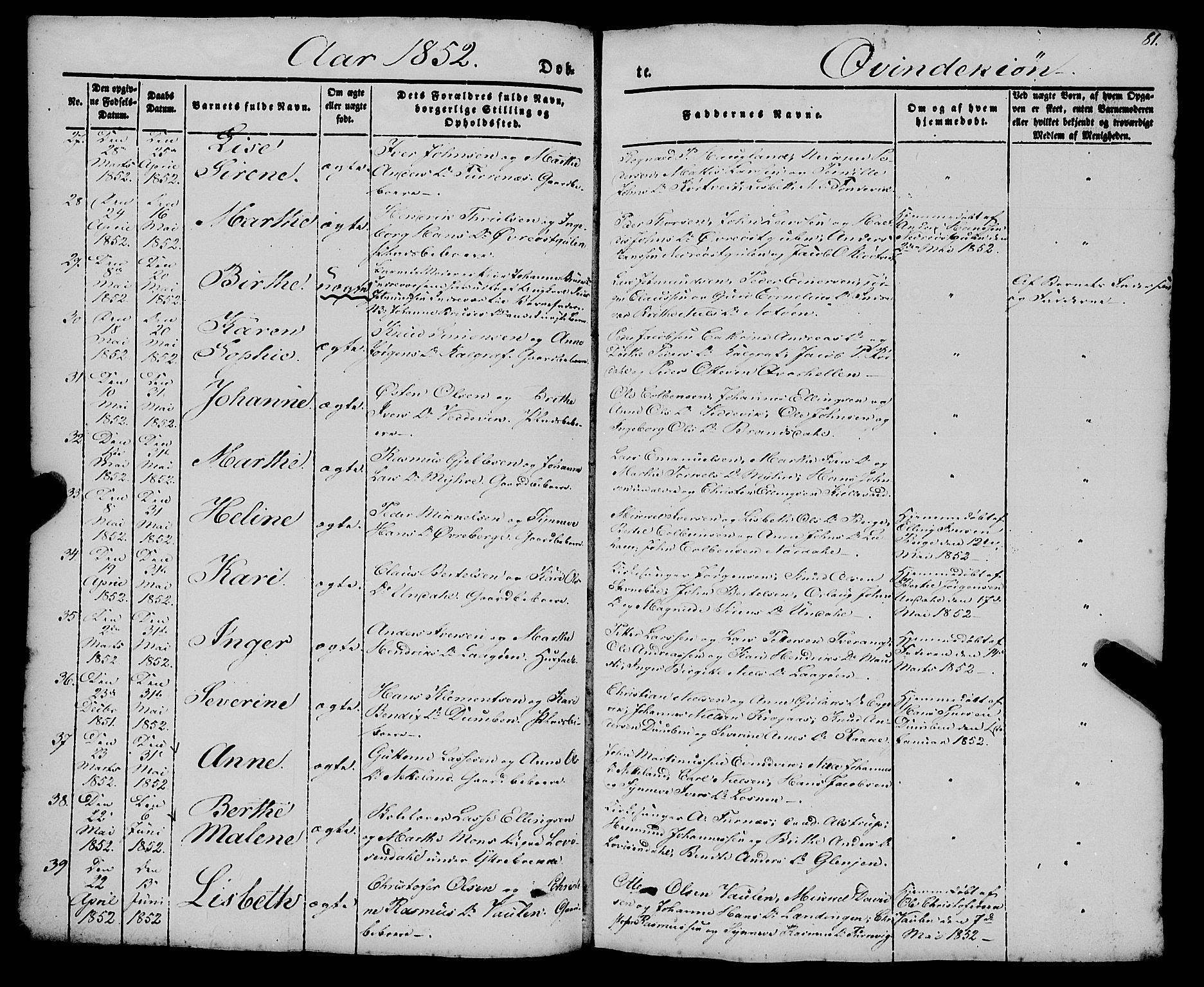 Gulen sokneprestembete, AV/SAB-A-80201/H/Haa/Haaa/L0021: Parish register (official) no. A 21, 1848-1858, p. 81