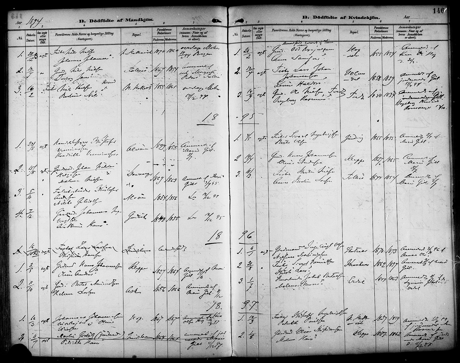 Askøy Sokneprestembete, AV/SAB-A-74101/H/Ha/Haa/Haab/L0002: Parish register (official) no. B 2, 1889-1902, p. 146