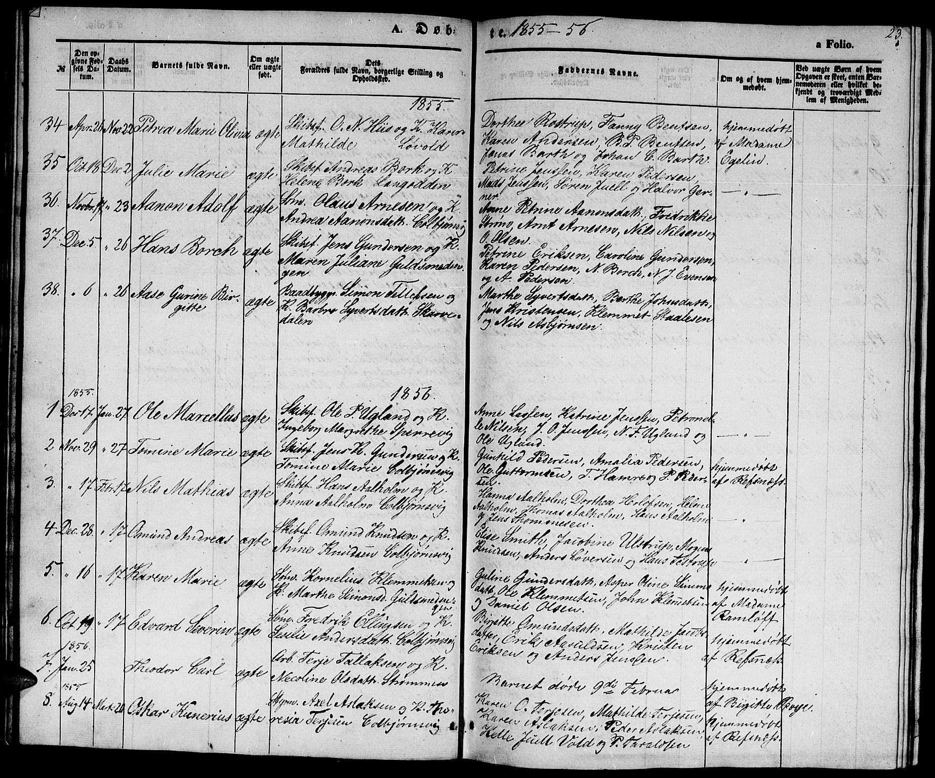 Hisøy sokneprestkontor, SAK/1111-0020/F/Fb/L0001: Parish register (copy) no. B 1, 1849-1872, p. 23
