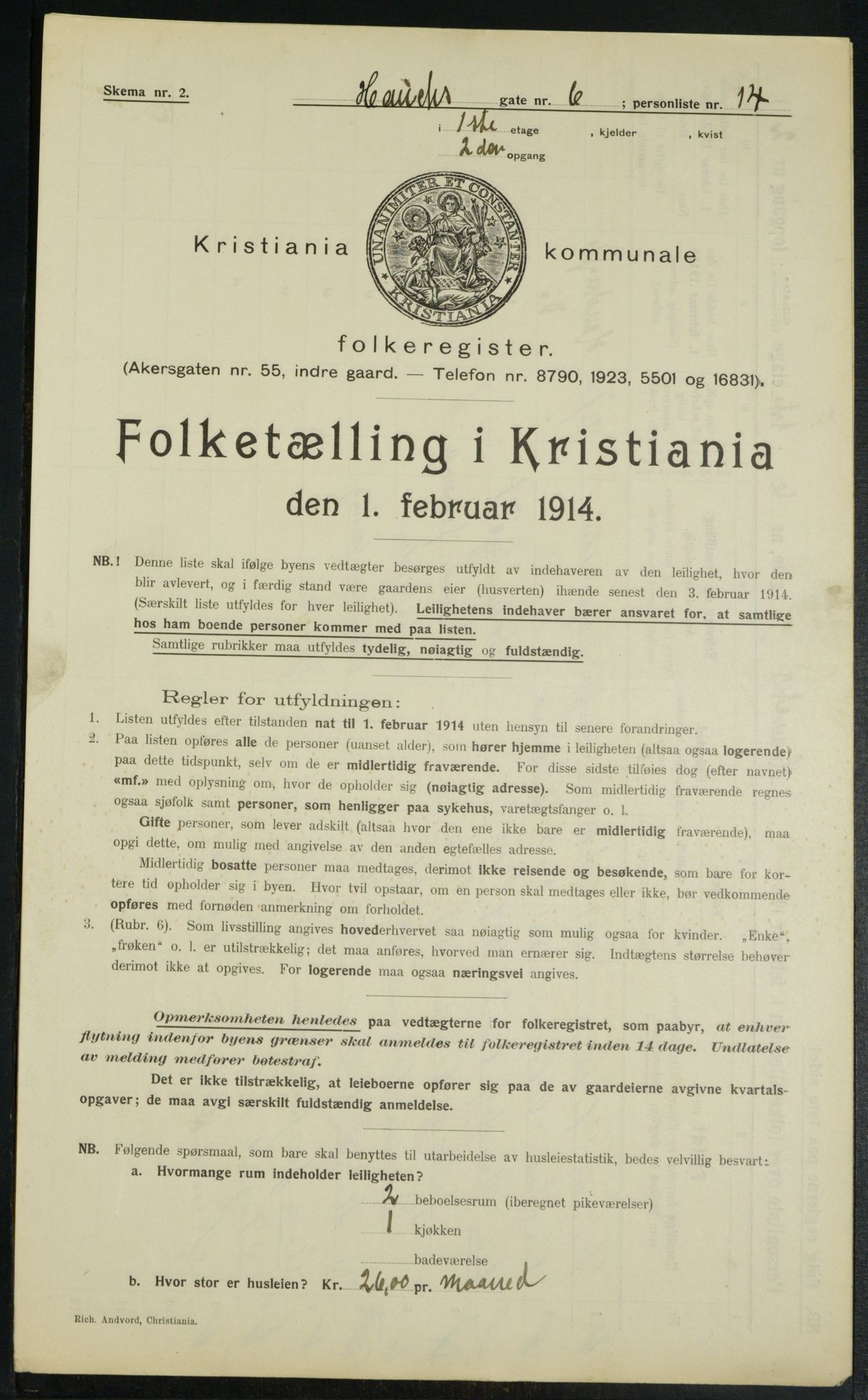 OBA, Municipal Census 1914 for Kristiania, 1914, p. 35246