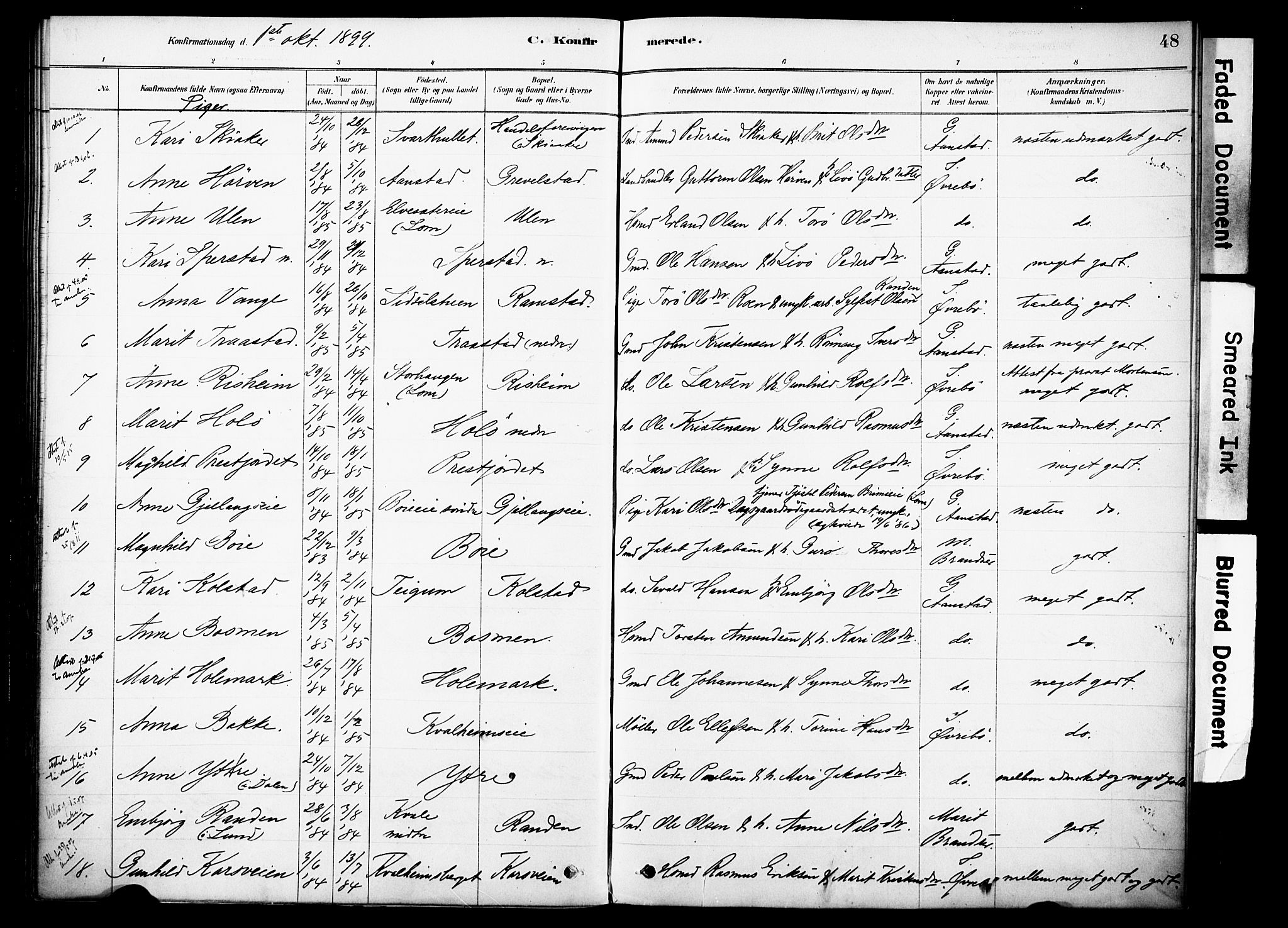 Skjåk prestekontor, SAH/PREST-072/H/Ha/Haa/L0002: Parish register (official) no. 2, 1878-1907, p. 48