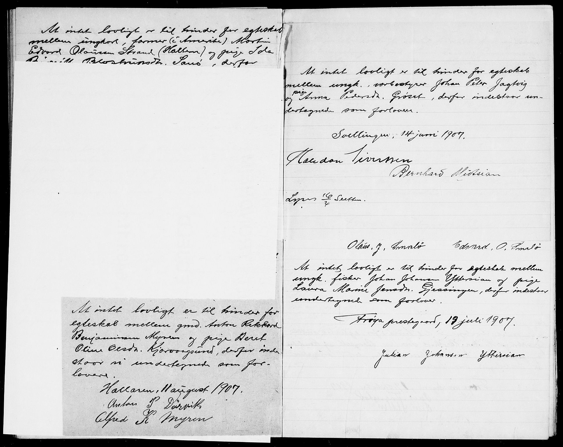 Frøya sokneprestkontor, AV/SAT-A-1116/1/I/I1/I1f: Banns register no. 640.I.1f.1, 1901-1917