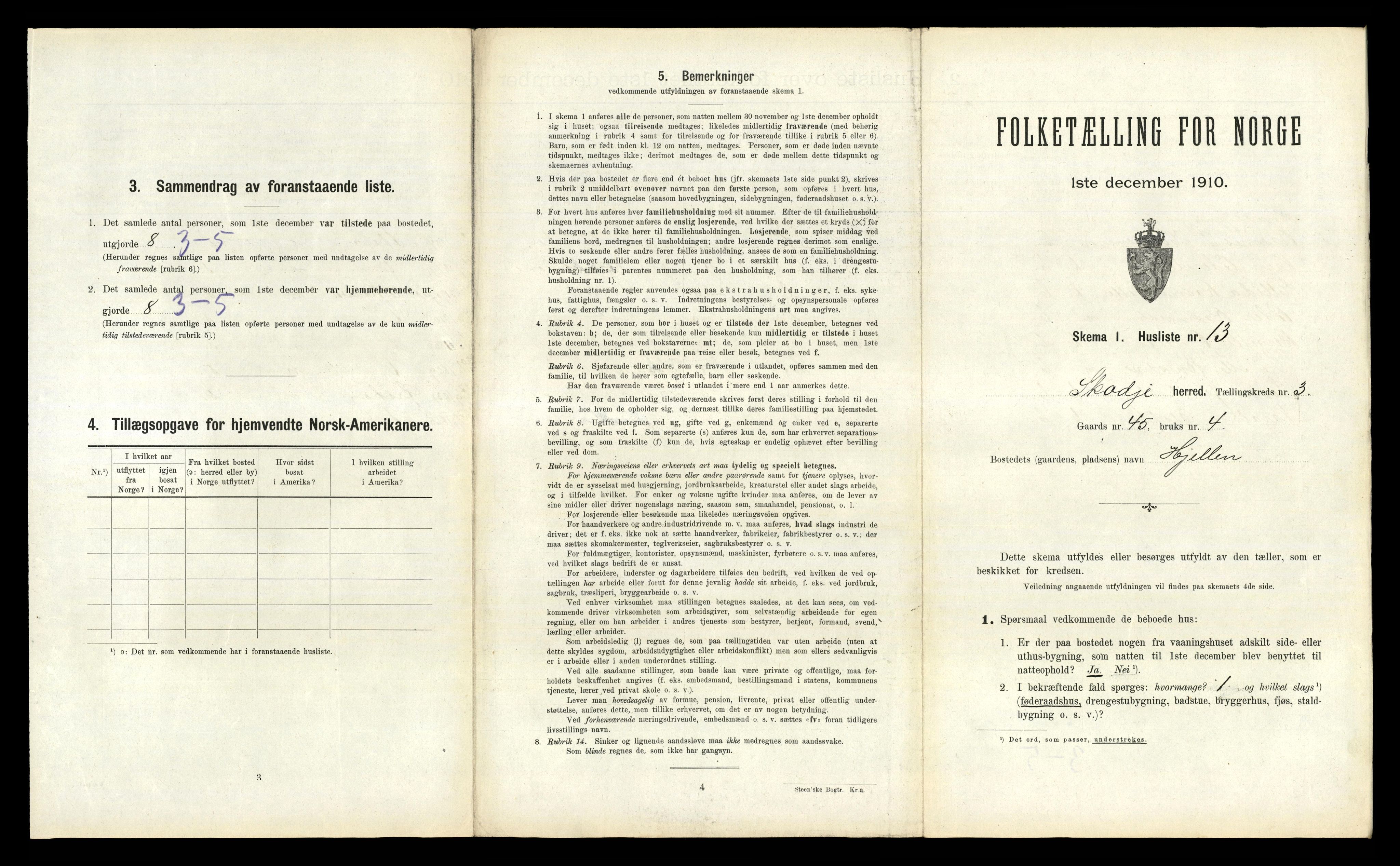 RA, 1910 census for Skodje, 1910, p. 181