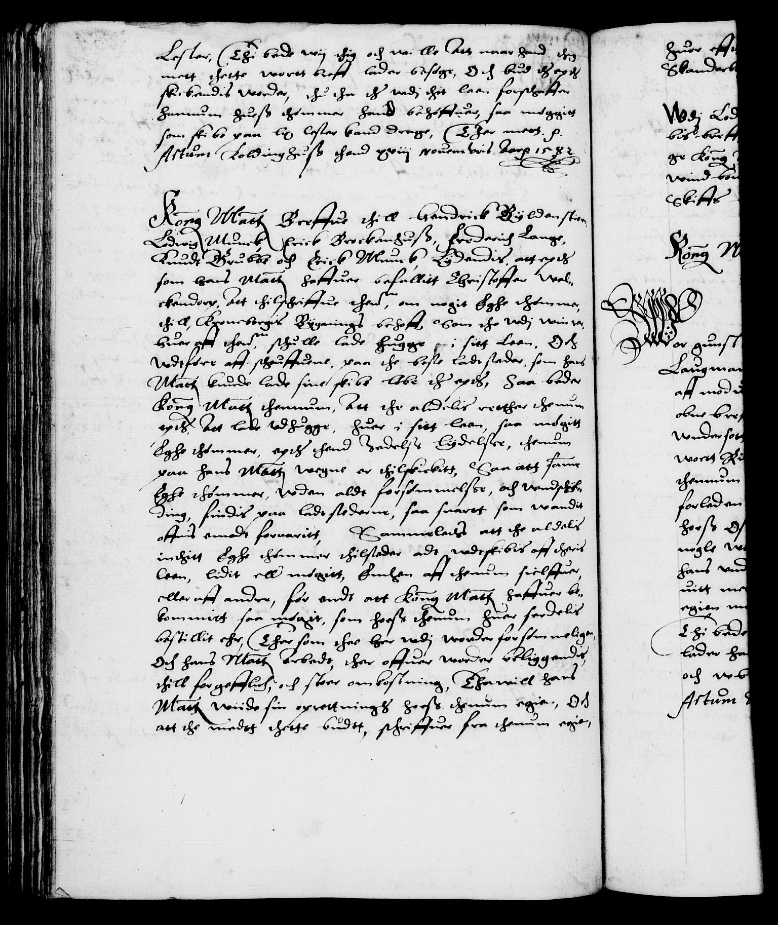 Danske Kanselli 1572-1799, AV/RA-EA-3023/F/Fc/Fca/Fcab/L0001: Norske tegnelser (mikrofilm), 1572-1588, p. 254b