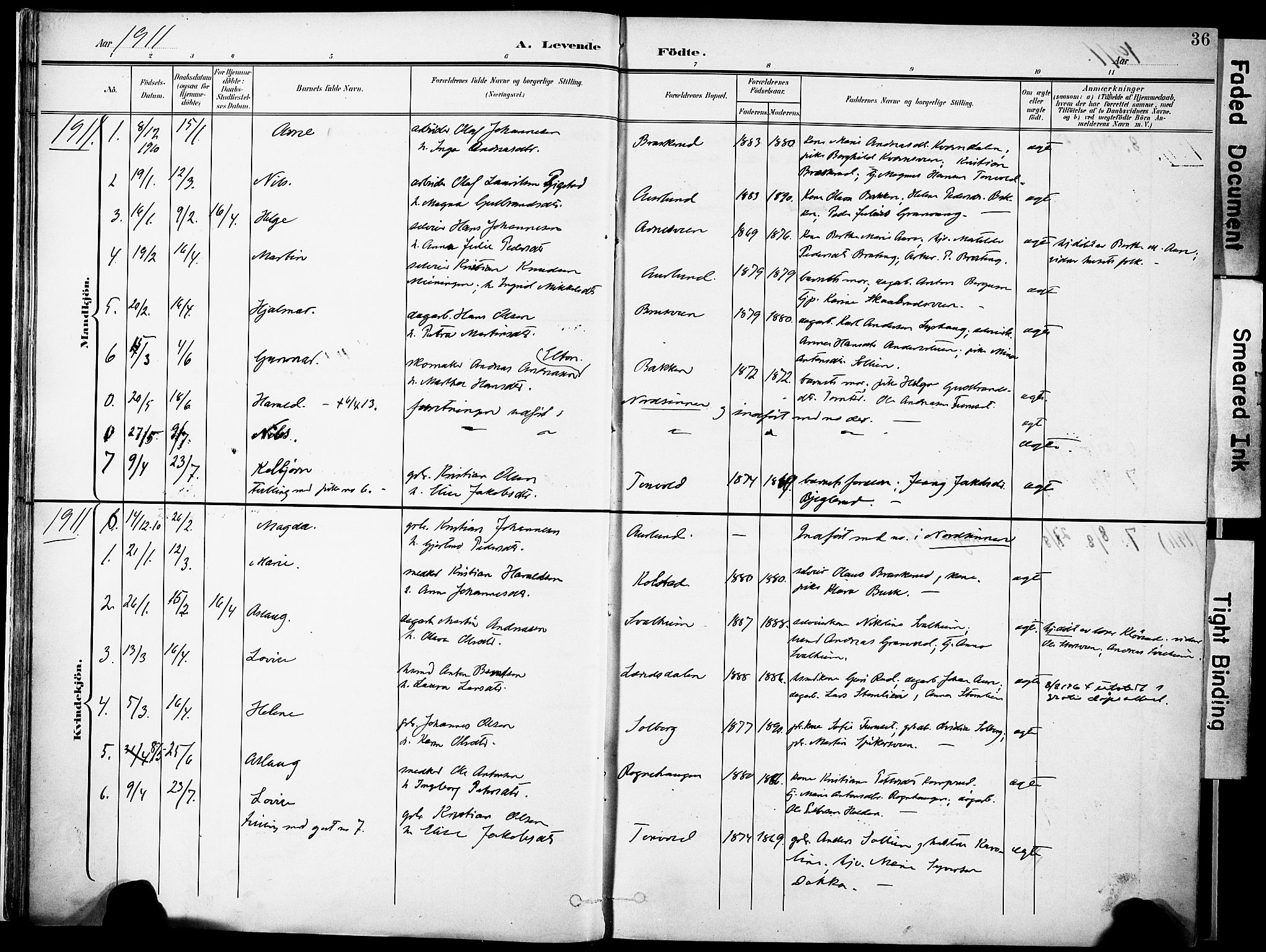 Nordre Land prestekontor, AV/SAH-PREST-124/H/Ha/Haa/L0006: Parish register (official) no. 6, 1897-1914, p. 36