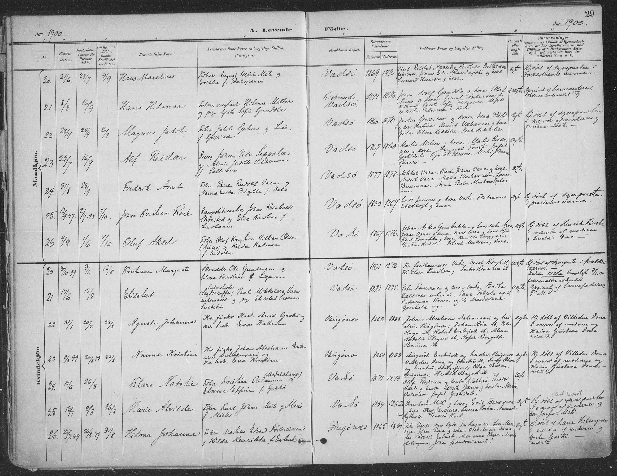 Vadsø sokneprestkontor, SATØ/S-1325/H/Ha/L0007kirke: Parish register (official) no. 7, 1896-1916, p. 29