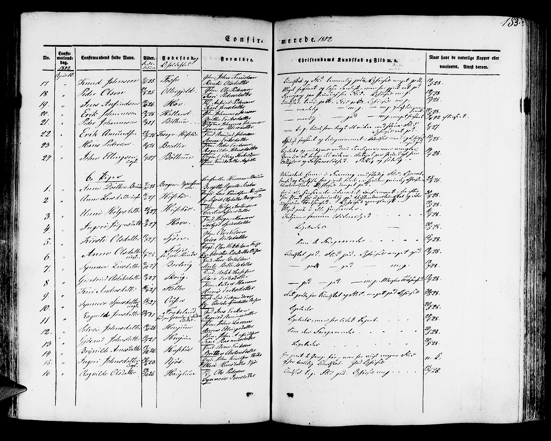 Leikanger sokneprestembete, AV/SAB-A-81001/H/Haa/Haaa/L0007: Parish register (official) no. A 7, 1838-1851, p. 183