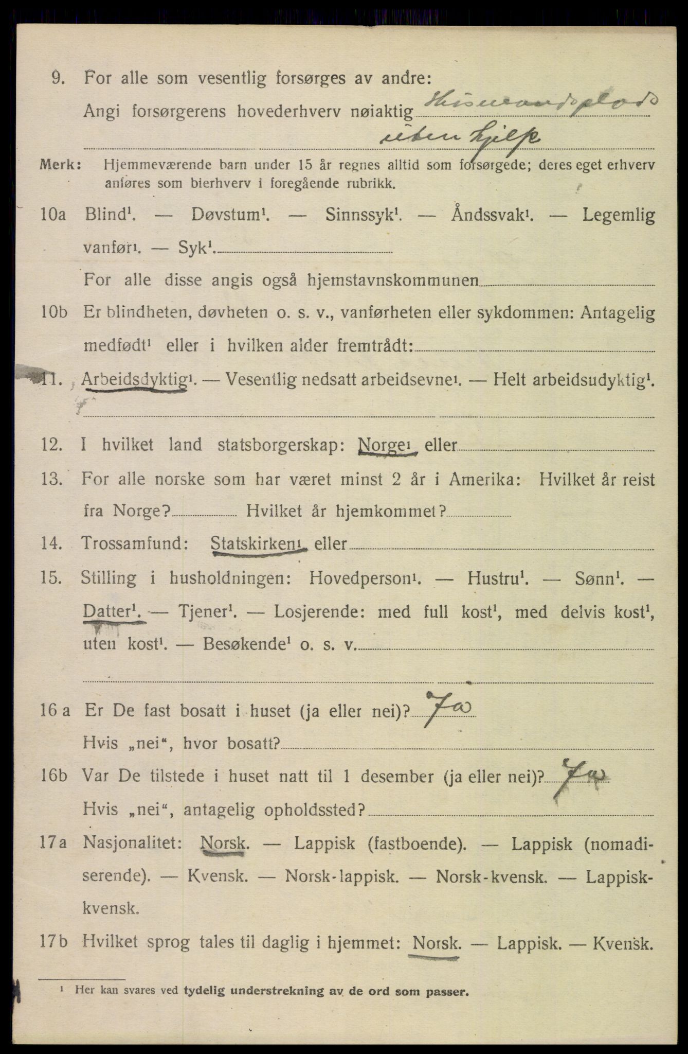 SAT, 1920 census for Saltdal, 1920, p. 5638