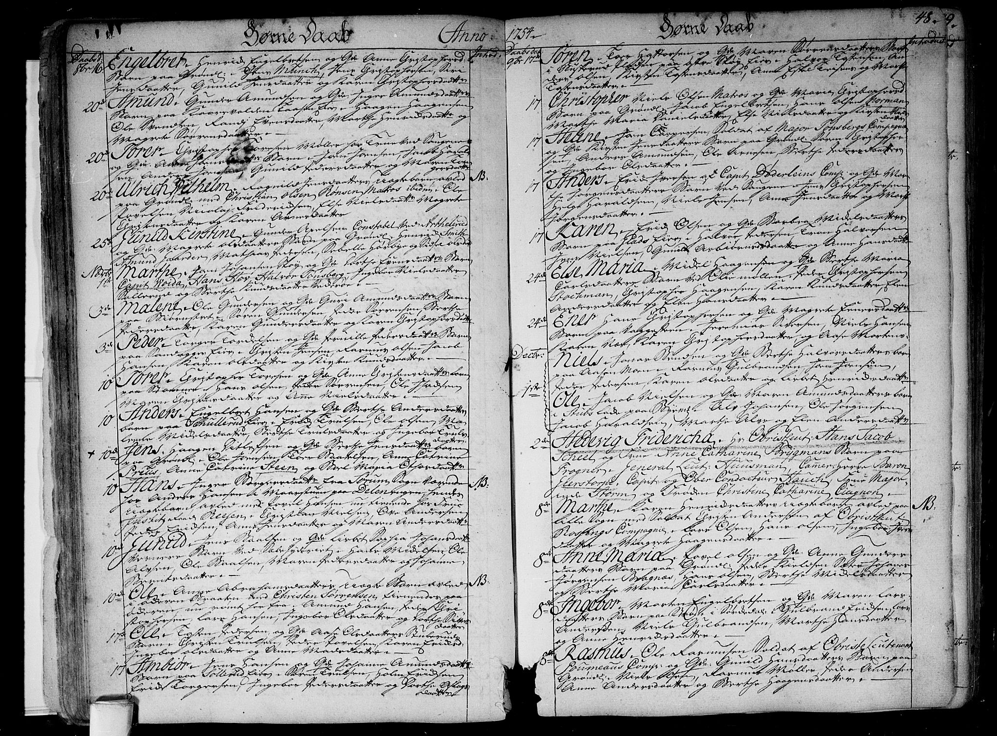 Aker prestekontor kirkebøker, SAO/A-10861/F/L0008: Parish register (official) no. 8, 1749-1765, p. 48