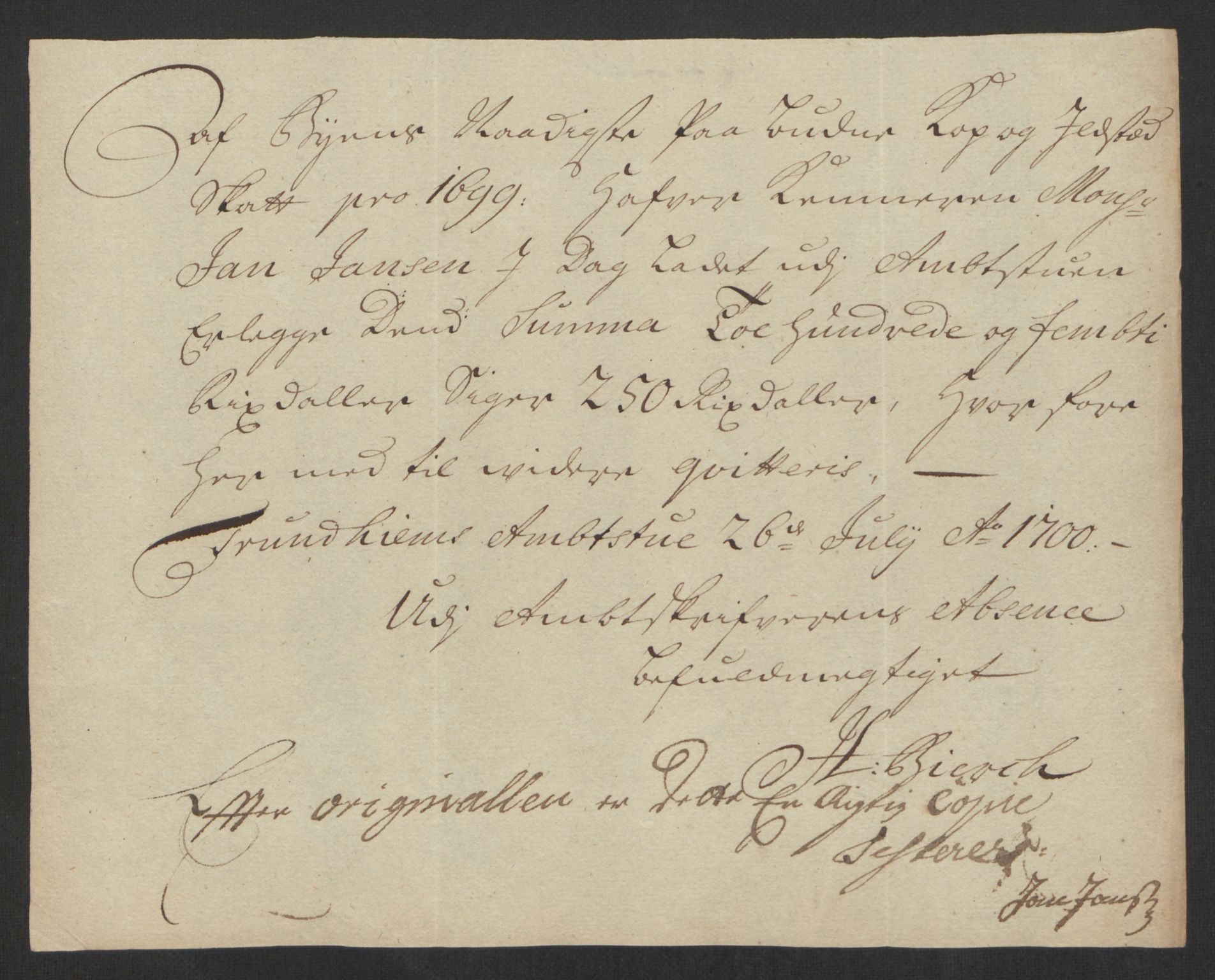 Rentekammeret inntil 1814, Reviderte regnskaper, Byregnskaper, AV/RA-EA-4066/R/Rs/L0507: [S3] Kontribusjonsregnskap, 1699-1711, p. 12