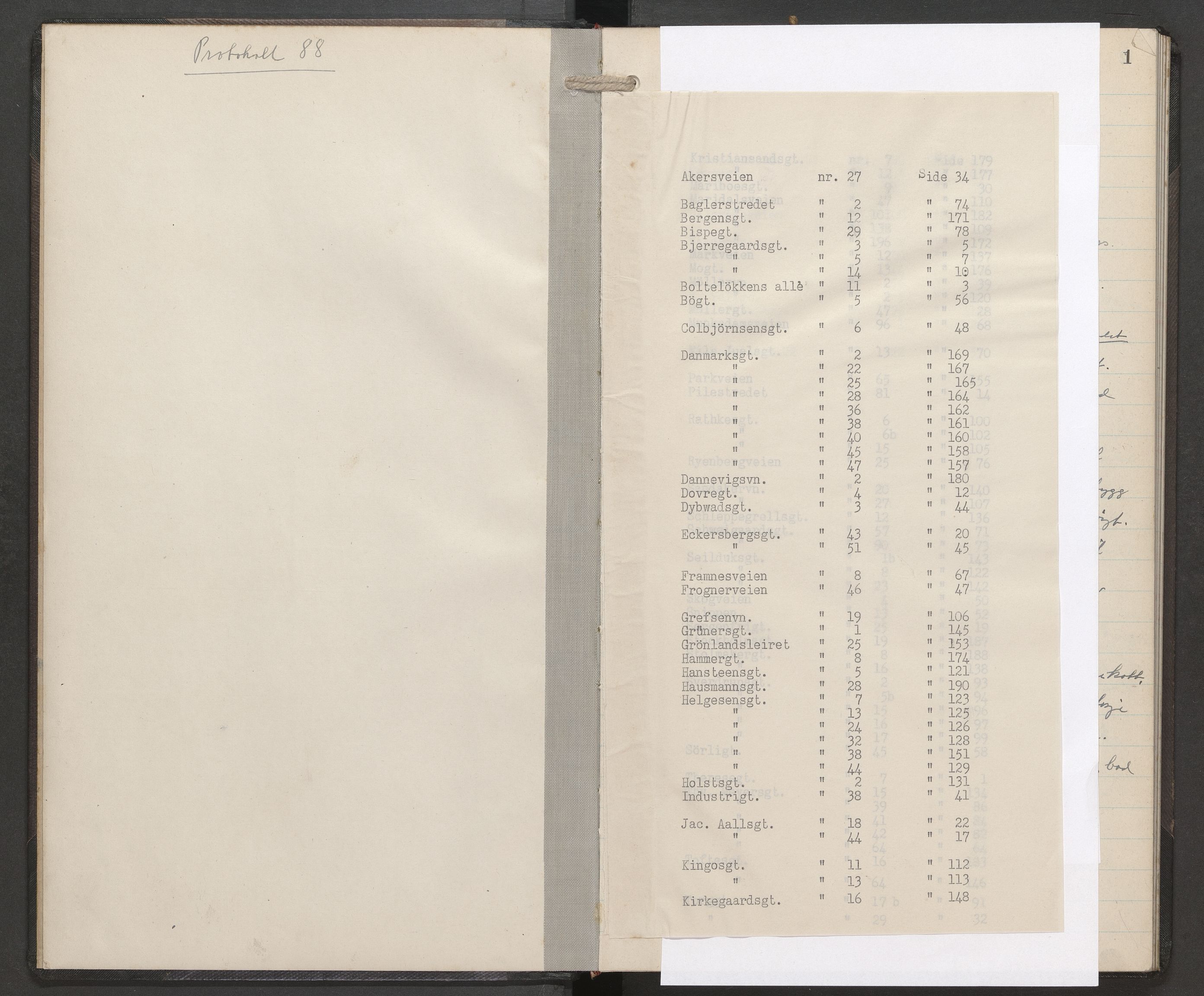 Norges brannkasse, branntakster Oslo, AV/SAO-A-11402/F/Fb/L0012: Branntakstprotokoll, 1945