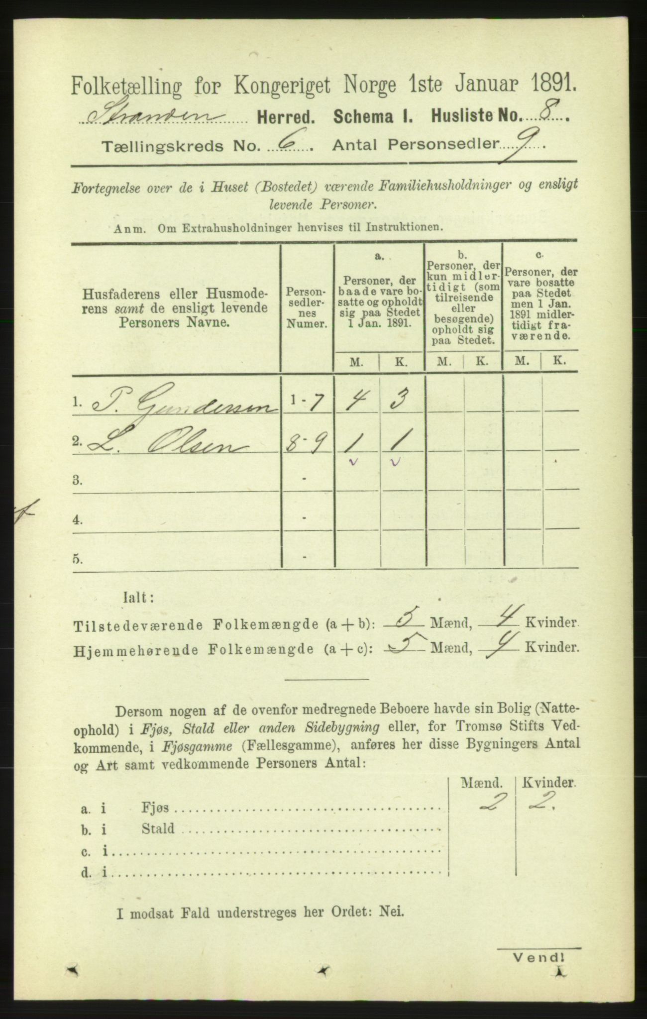 RA, 1891 census for 1525 Stranda, 1891, p. 1149