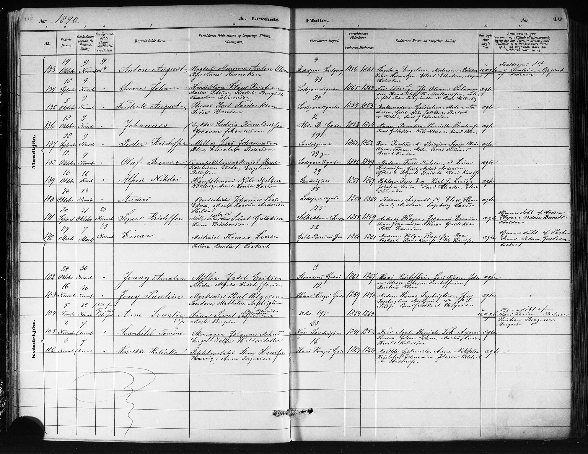 Sandviken Sokneprestembete, AV/SAB-A-77601/H/Hb/L0002: Parish register (copy) no. A 3, 1888-1902, p. 46