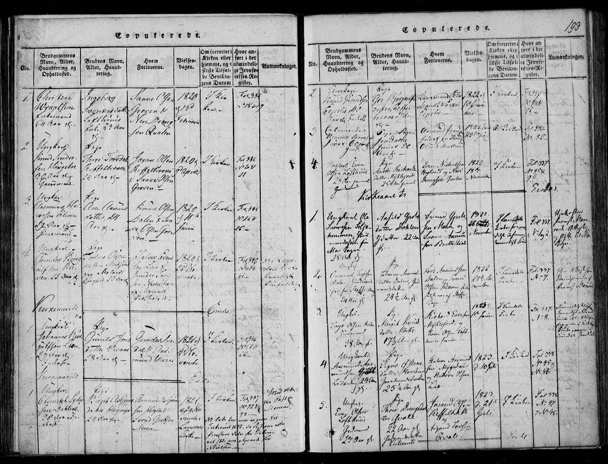 Lårdal kirkebøker, SAKO/A-284/F/Fb/L0001: Parish register (official) no. II 1, 1815-1860, p. 193
