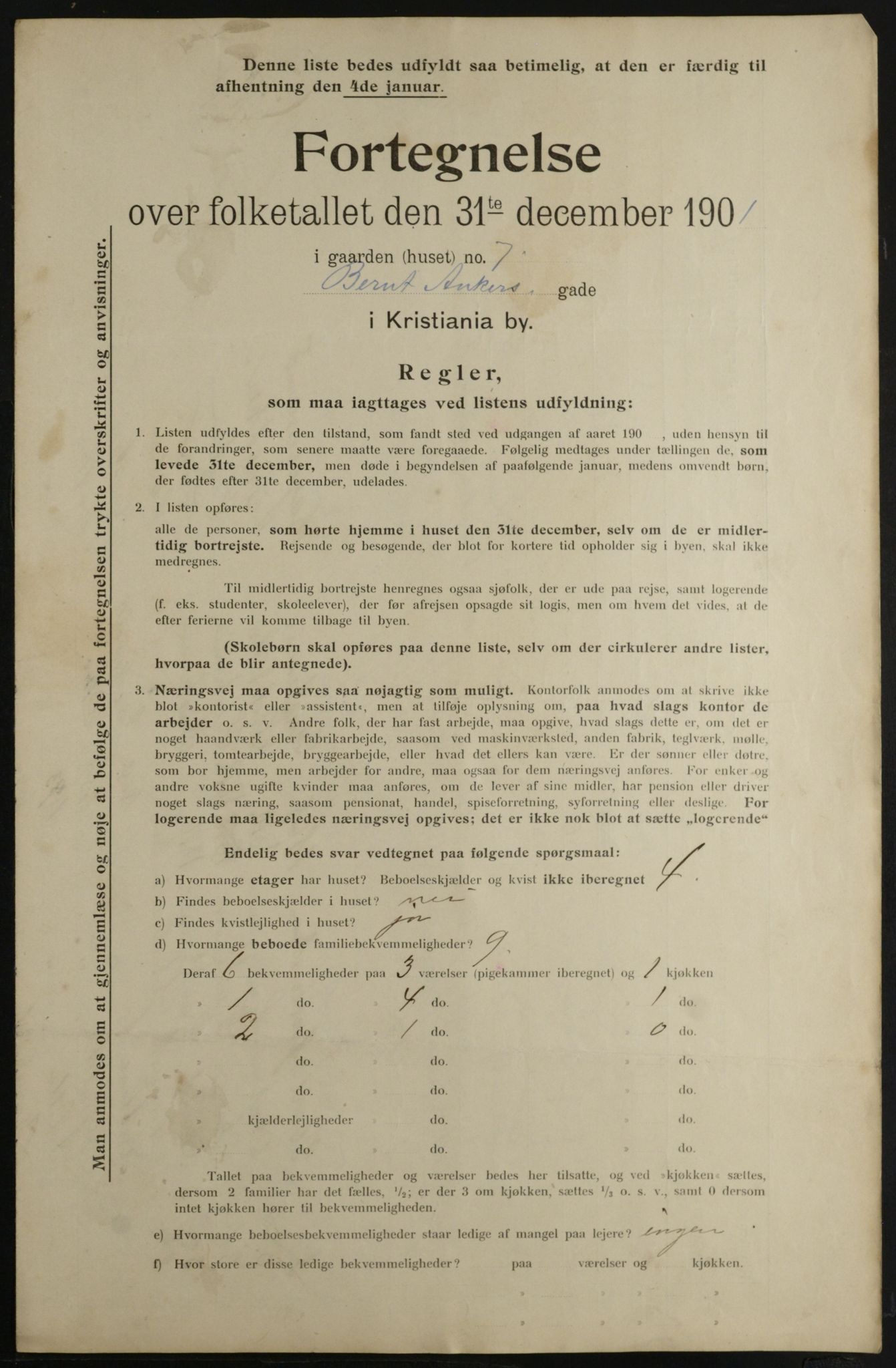 OBA, Municipal Census 1901 for Kristiania, 1901, p. 801