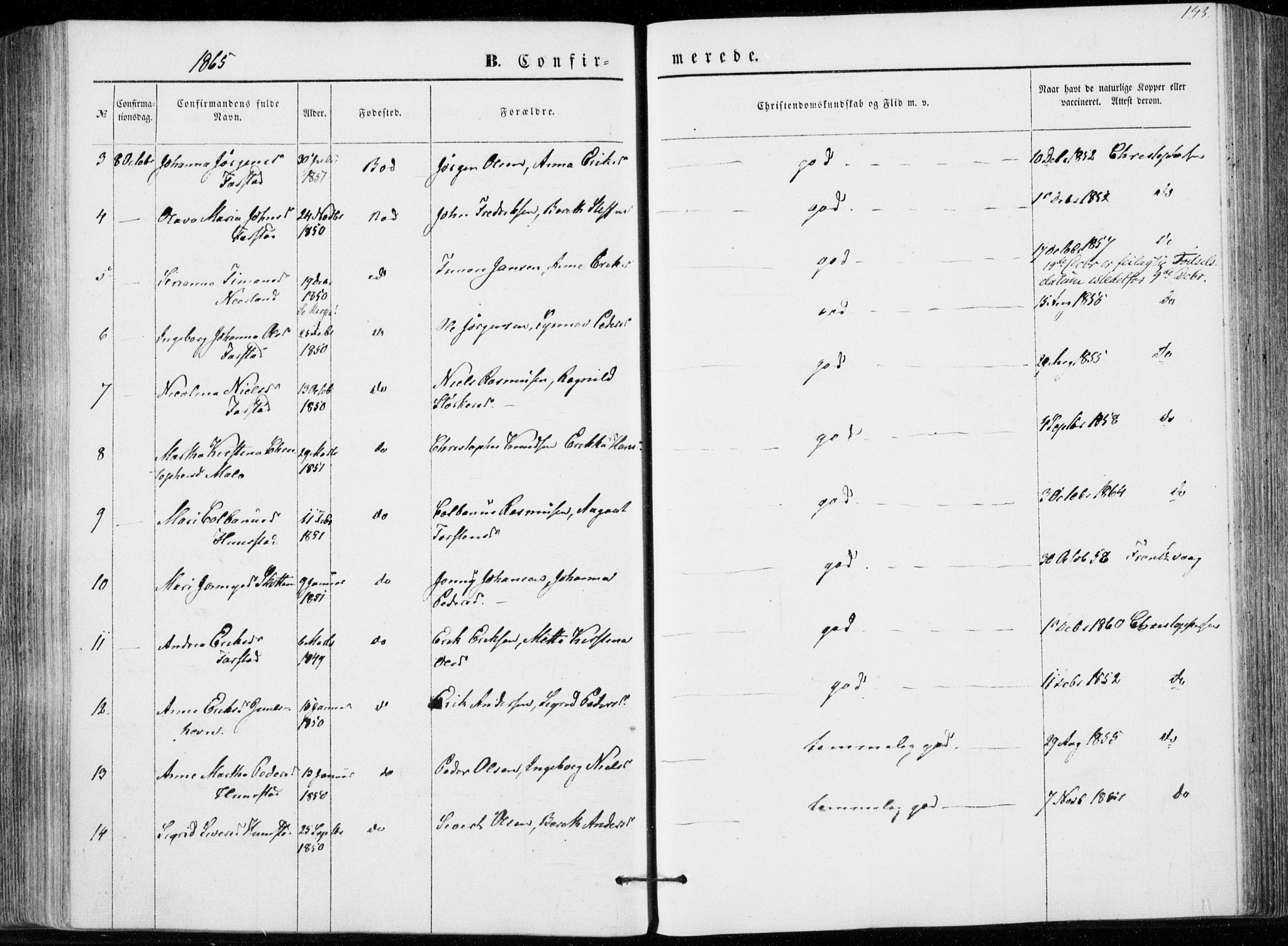 Ministerialprotokoller, klokkerbøker og fødselsregistre - Møre og Romsdal, AV/SAT-A-1454/566/L0767: Parish register (official) no. 566A06, 1852-1868, p. 143