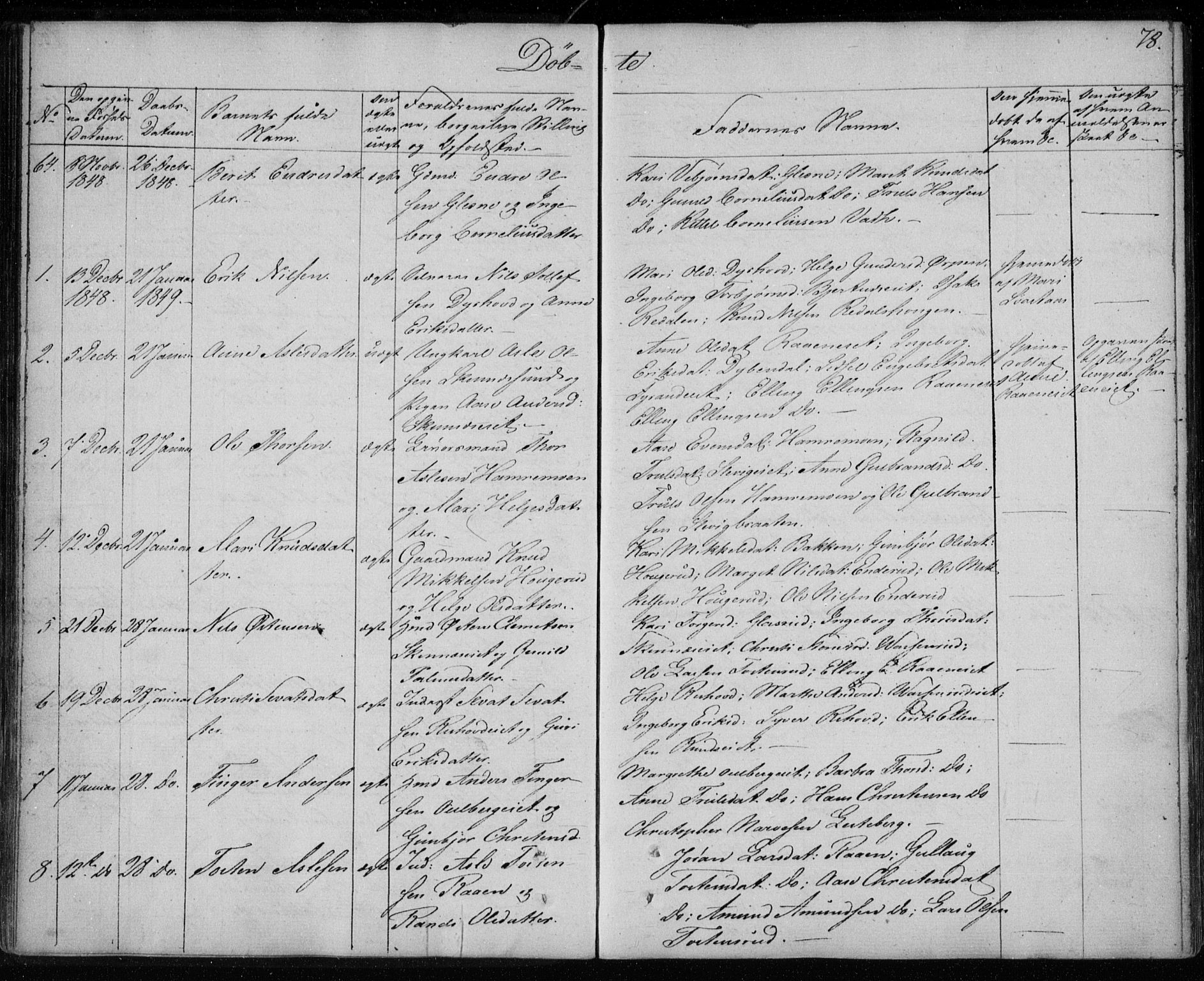 Krødsherad kirkebøker, AV/SAKO-A-19/F/Fa/L0002: Parish register (official) no. 2, 1829-1851, p. 78