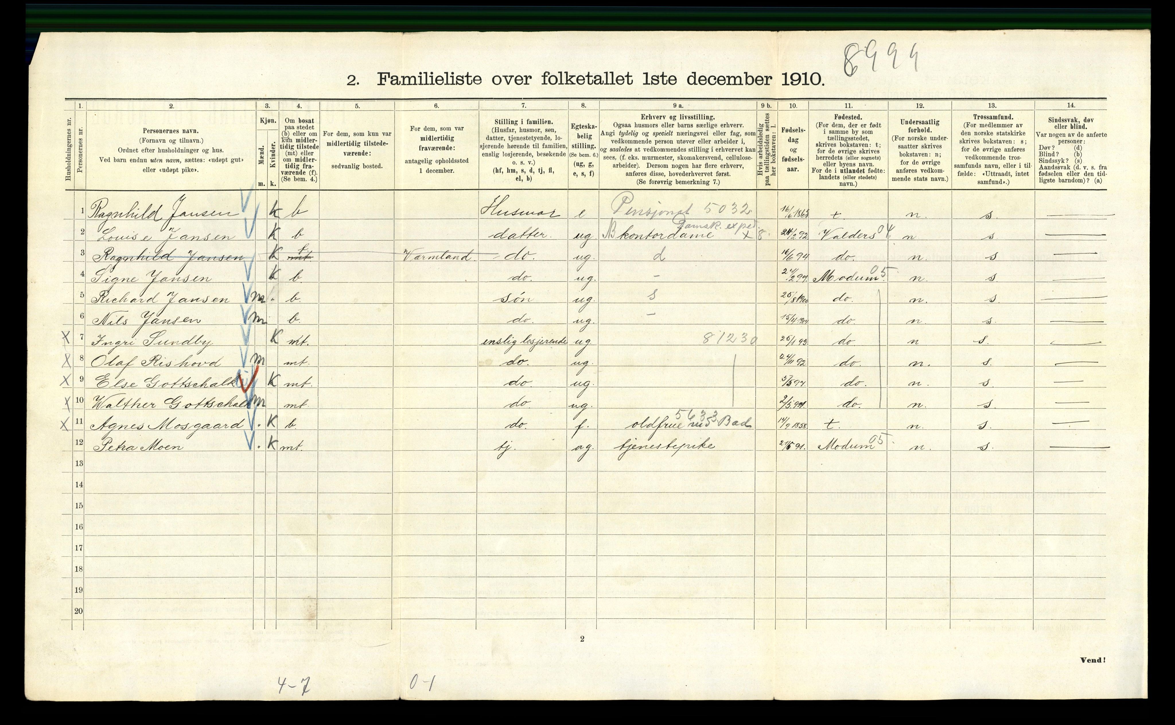 RA, 1910 census for Kristiania, 1910, p. 100504