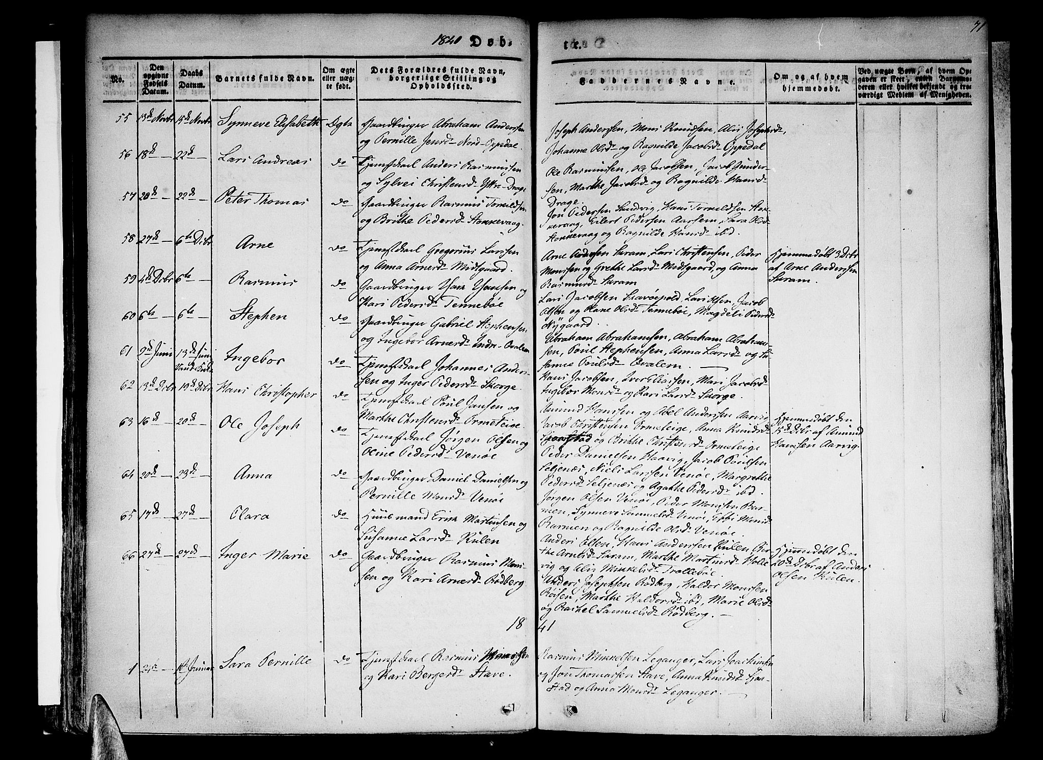 Selje sokneprestembete, SAB/A-99938/H/Ha/Haa/Haaa: Parish register (official) no. A 9, 1829-1844, p. 71